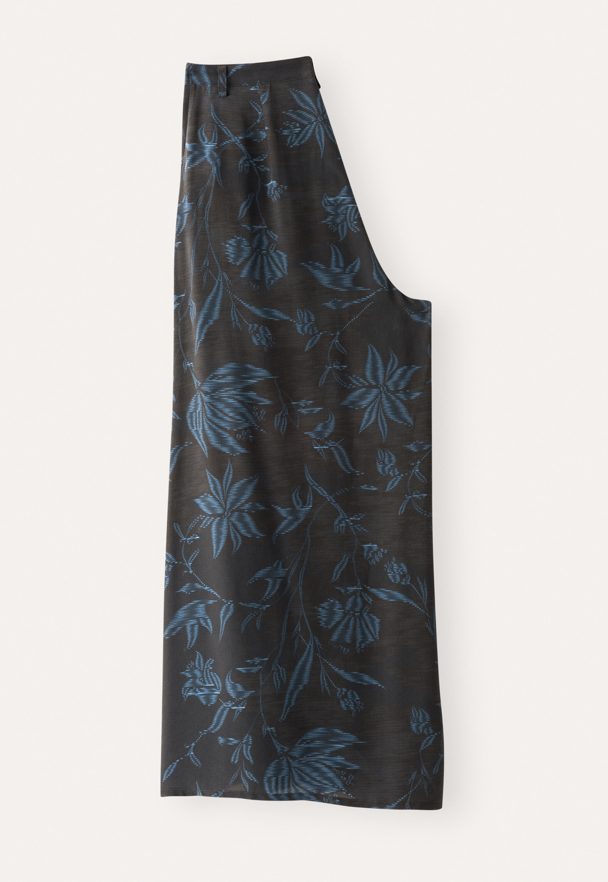 Printed cropped trousers, Midnight blue, large