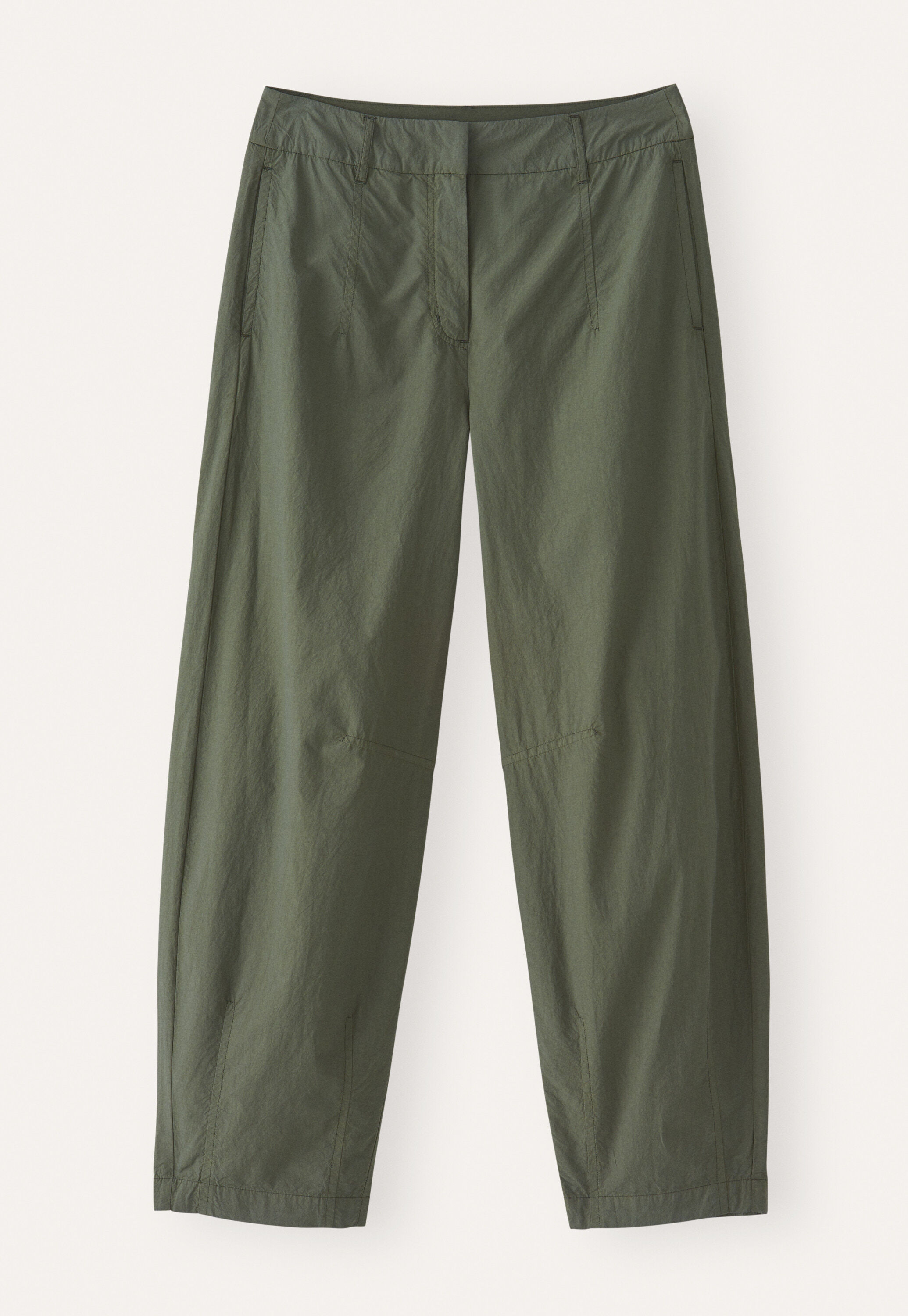 Darted-hem trousers