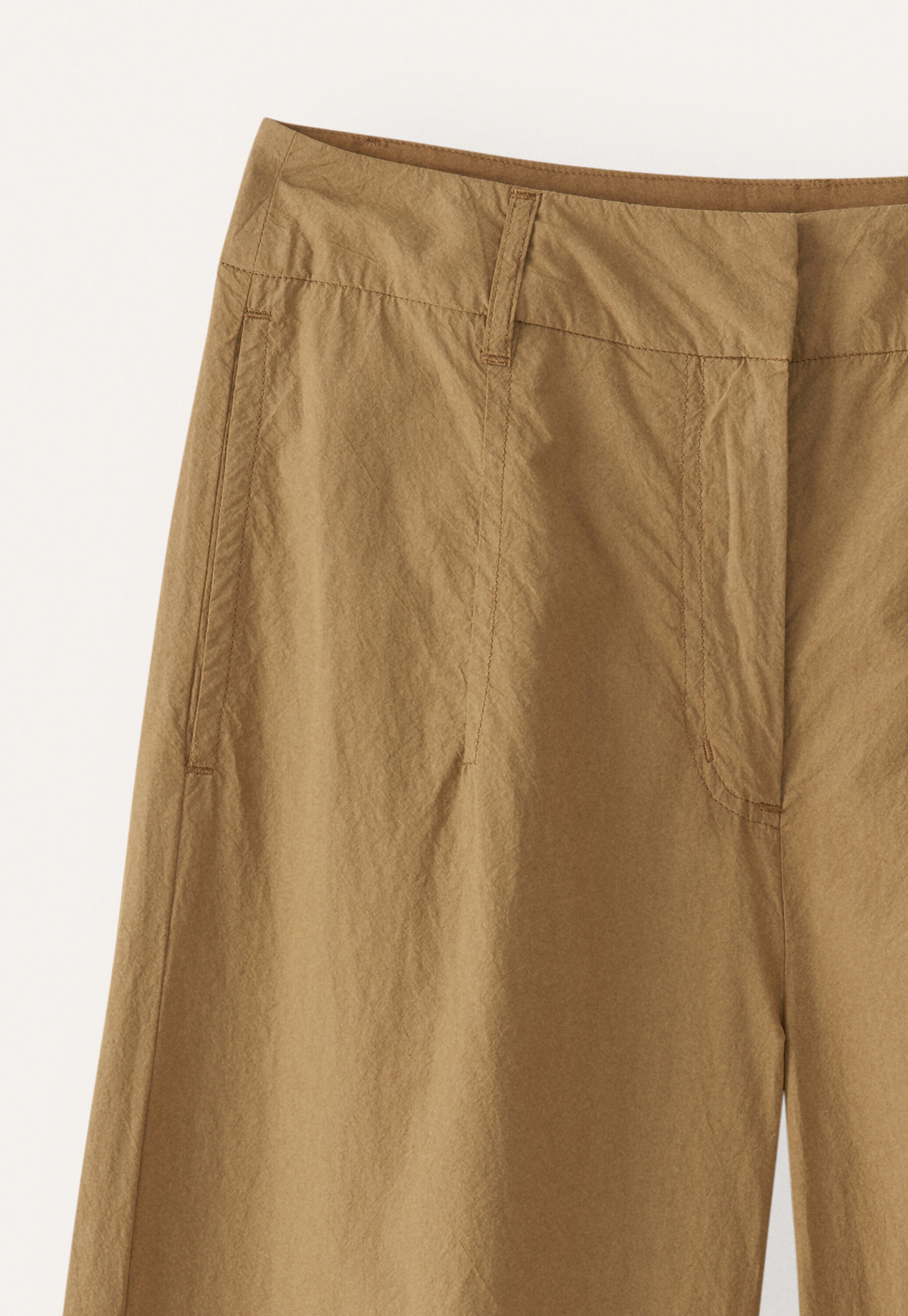 Darted-hem trousers