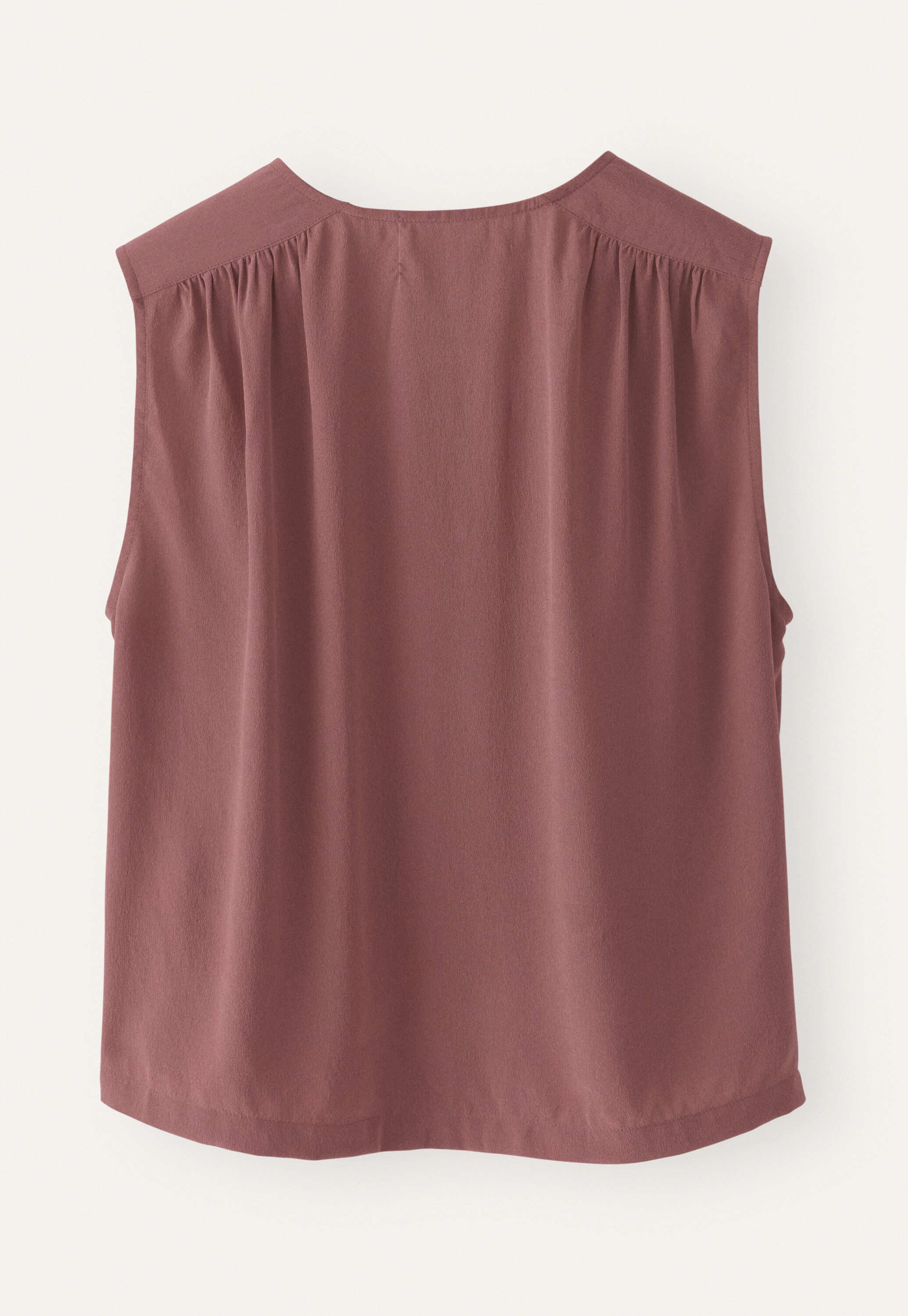 V-neck sleeveless top, Soft plum, large