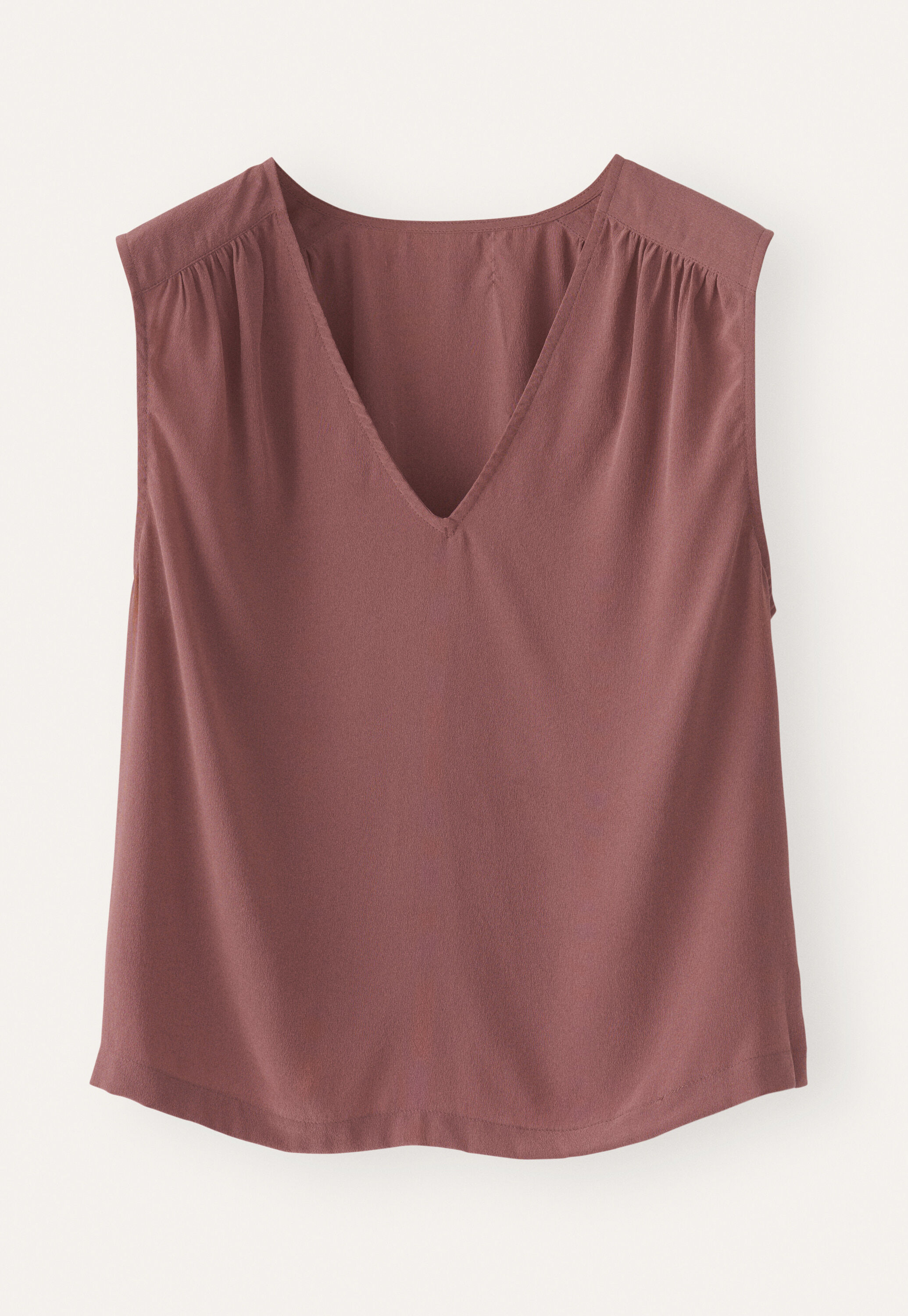 V-neck sleeveless top, Soft plum, large