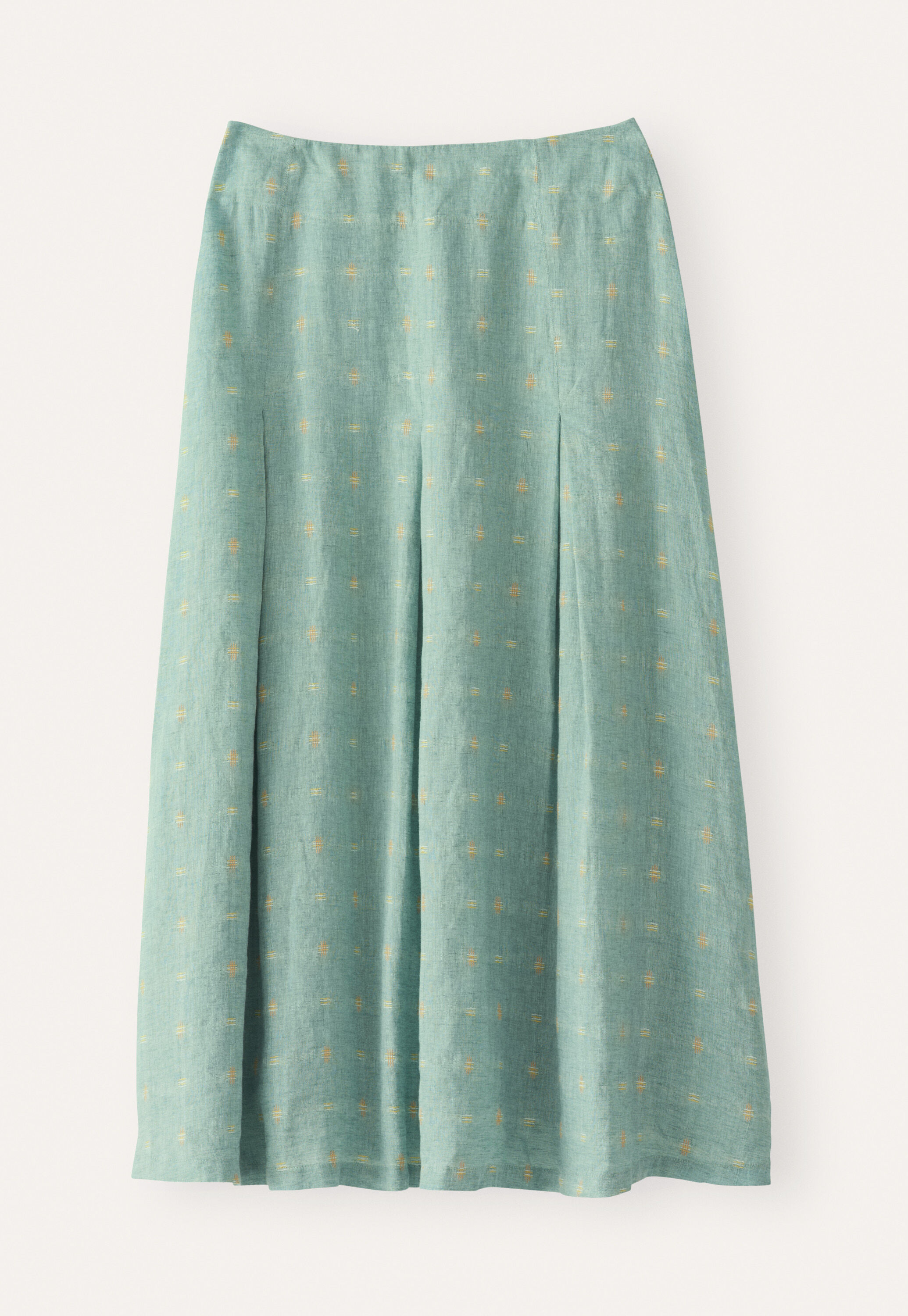 Dobby-weave pleated skirt
