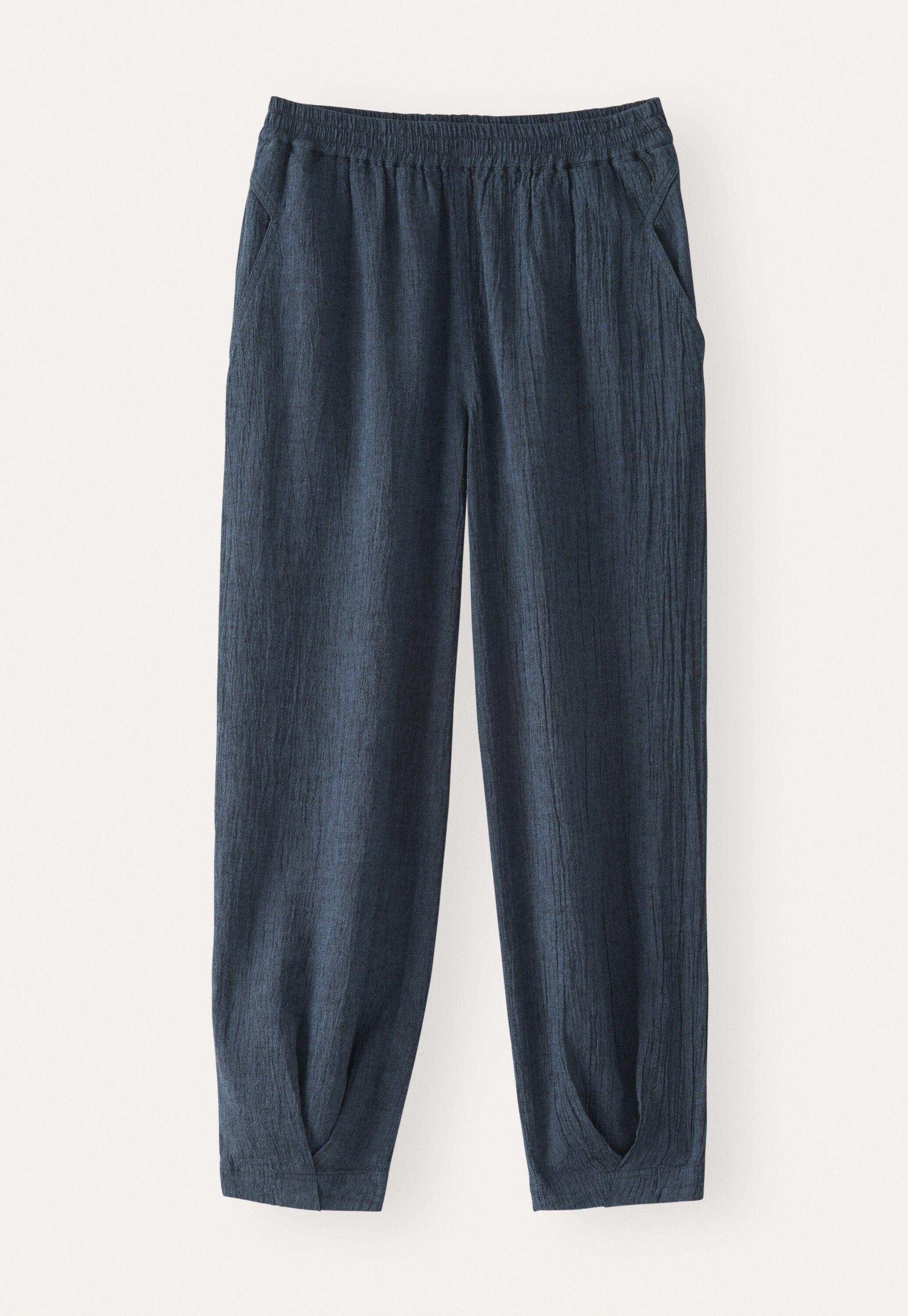 Crinkle tapered trousers