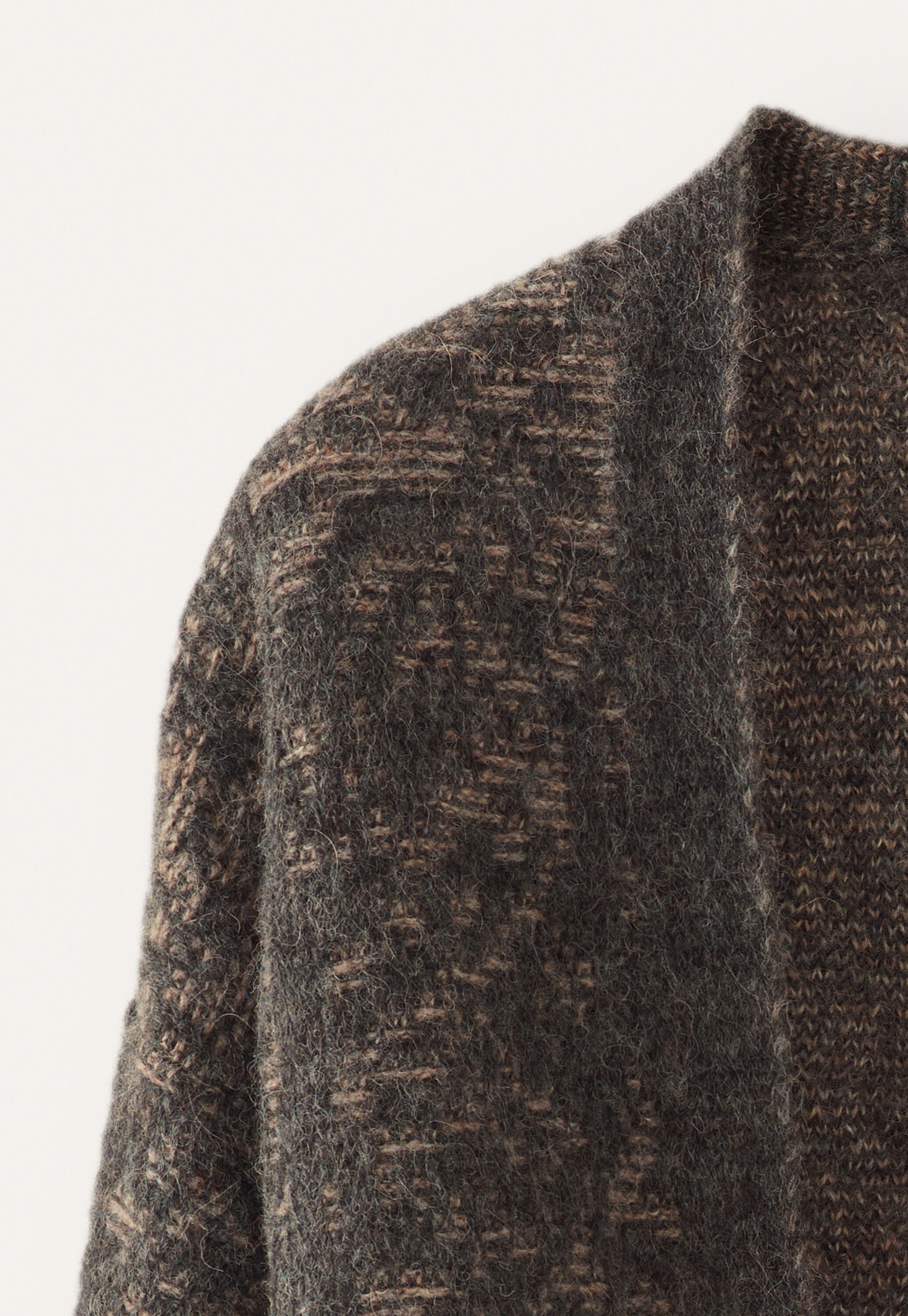 Lace-stitch kimono cardigan, Charcoal stone, large
