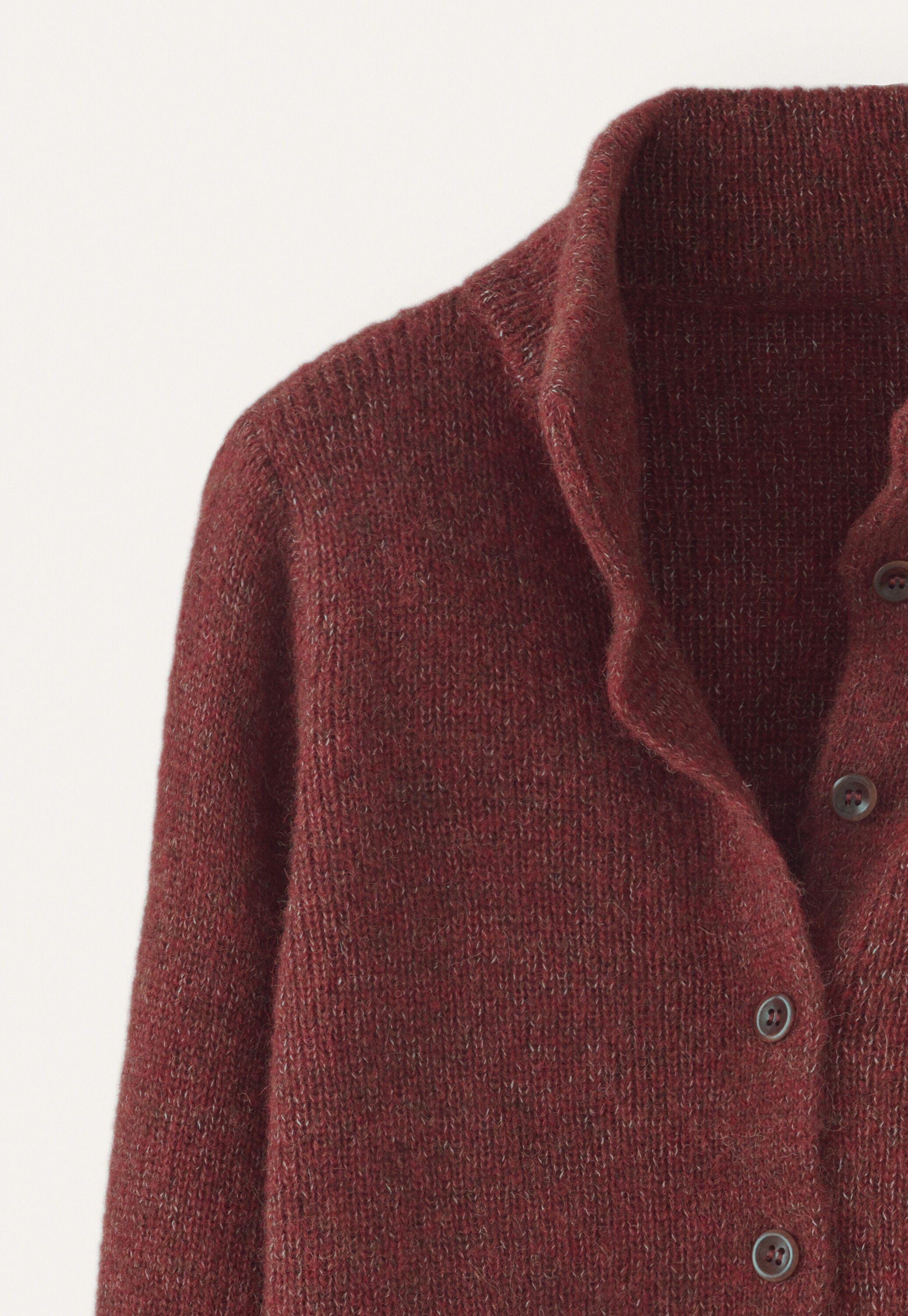 Basket-stitch cardigan, Rust red, large