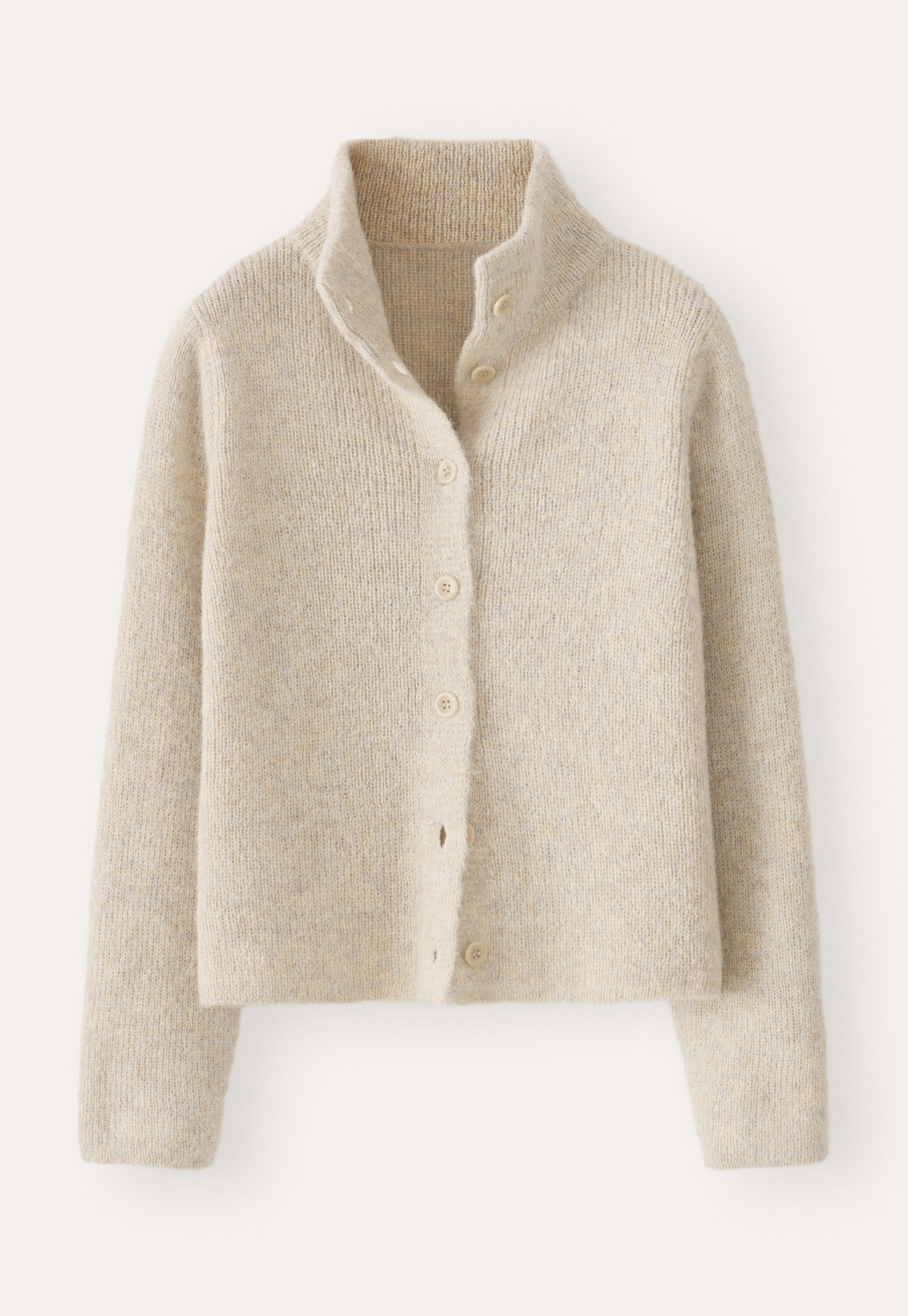 Basket-stitch cardigan, Natural stone, large