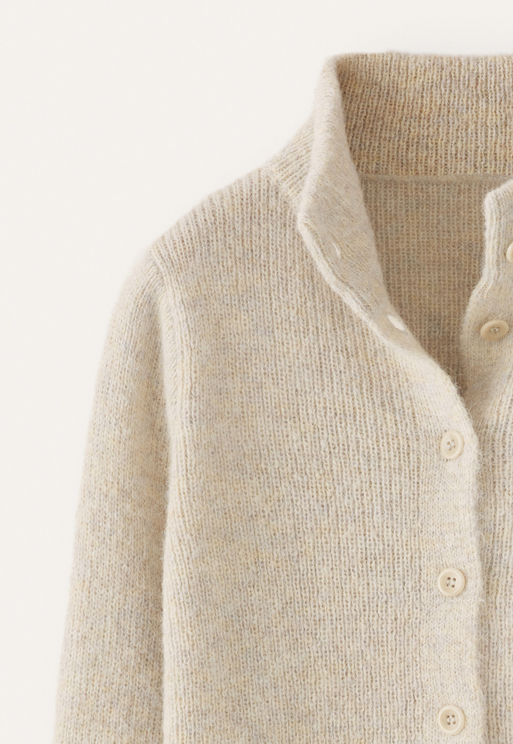 Basket-stitch cardigan, Natural stone, large