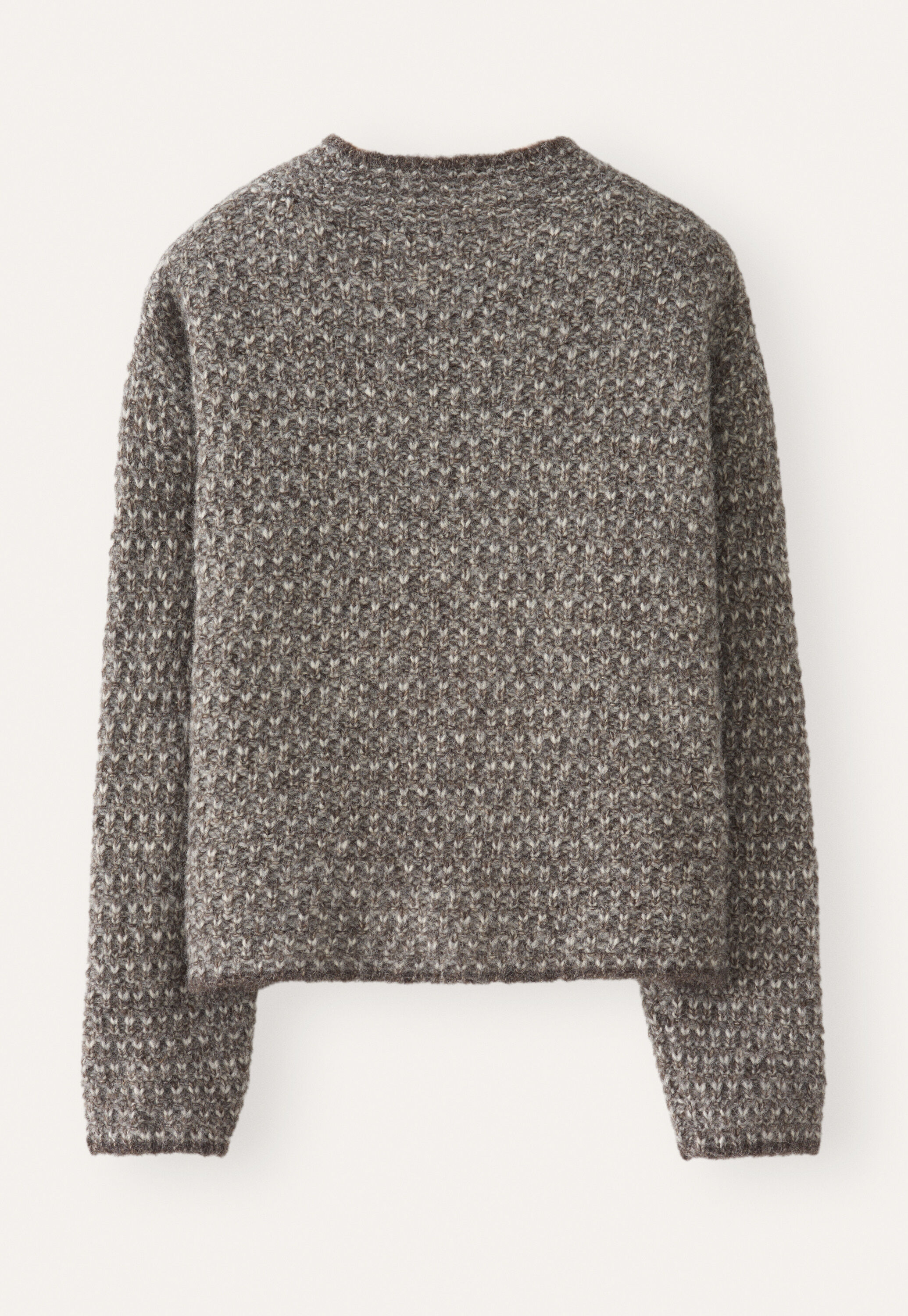 Stitch-detail sweater, Grey brown, large