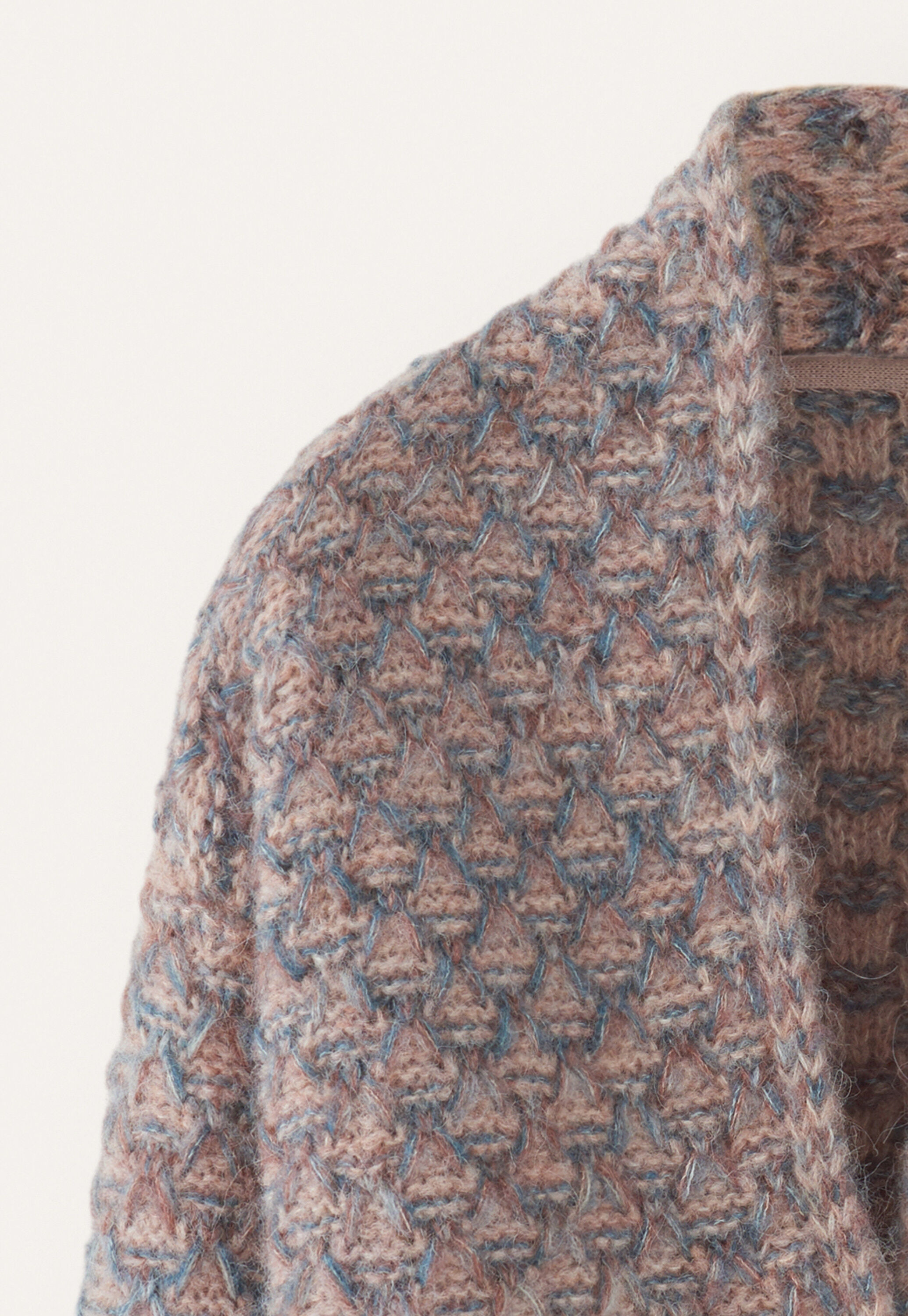 Slip-stitch cardigan, Rose teal, large