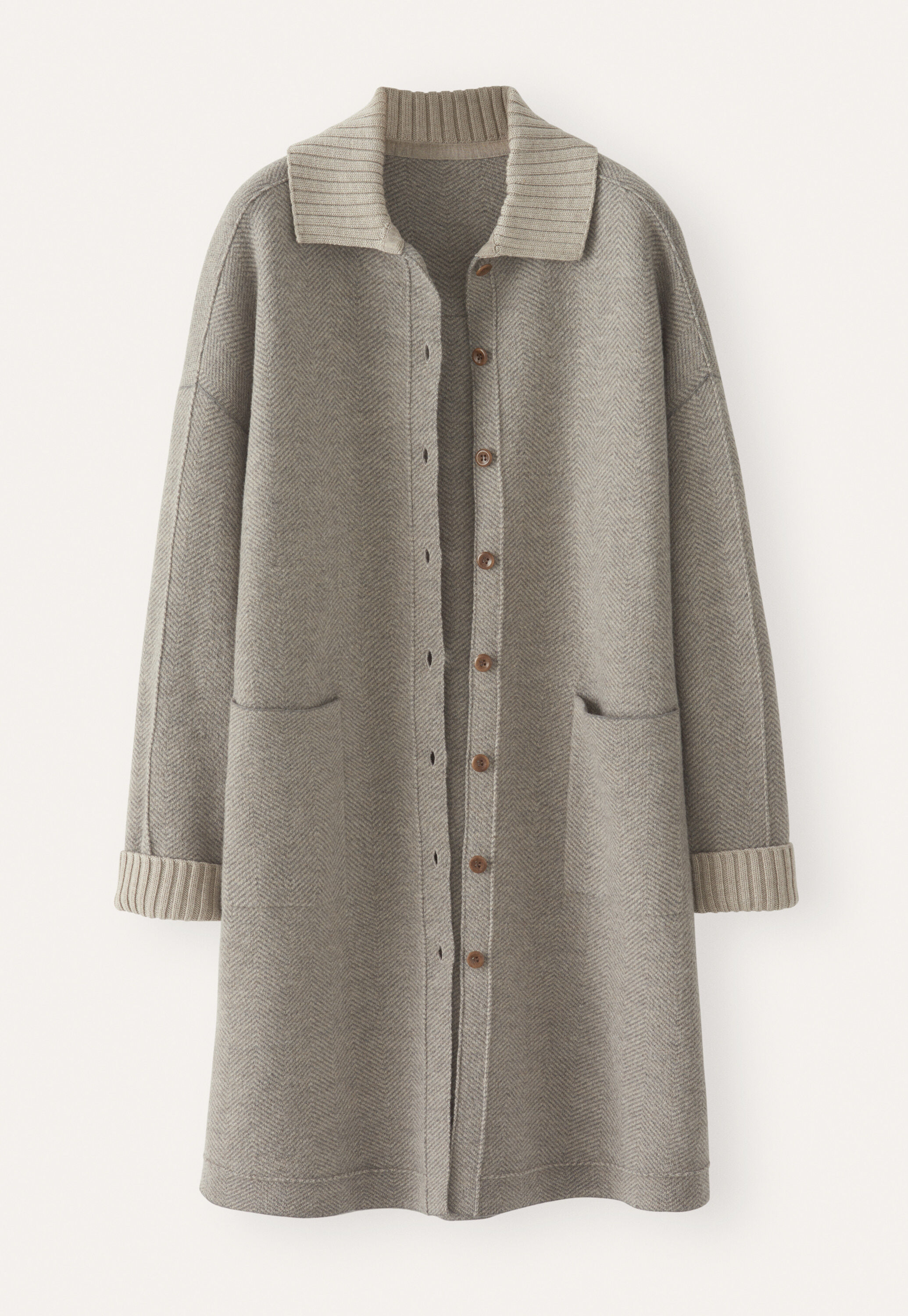 Herringbone coatigan, Taupe fawn, large