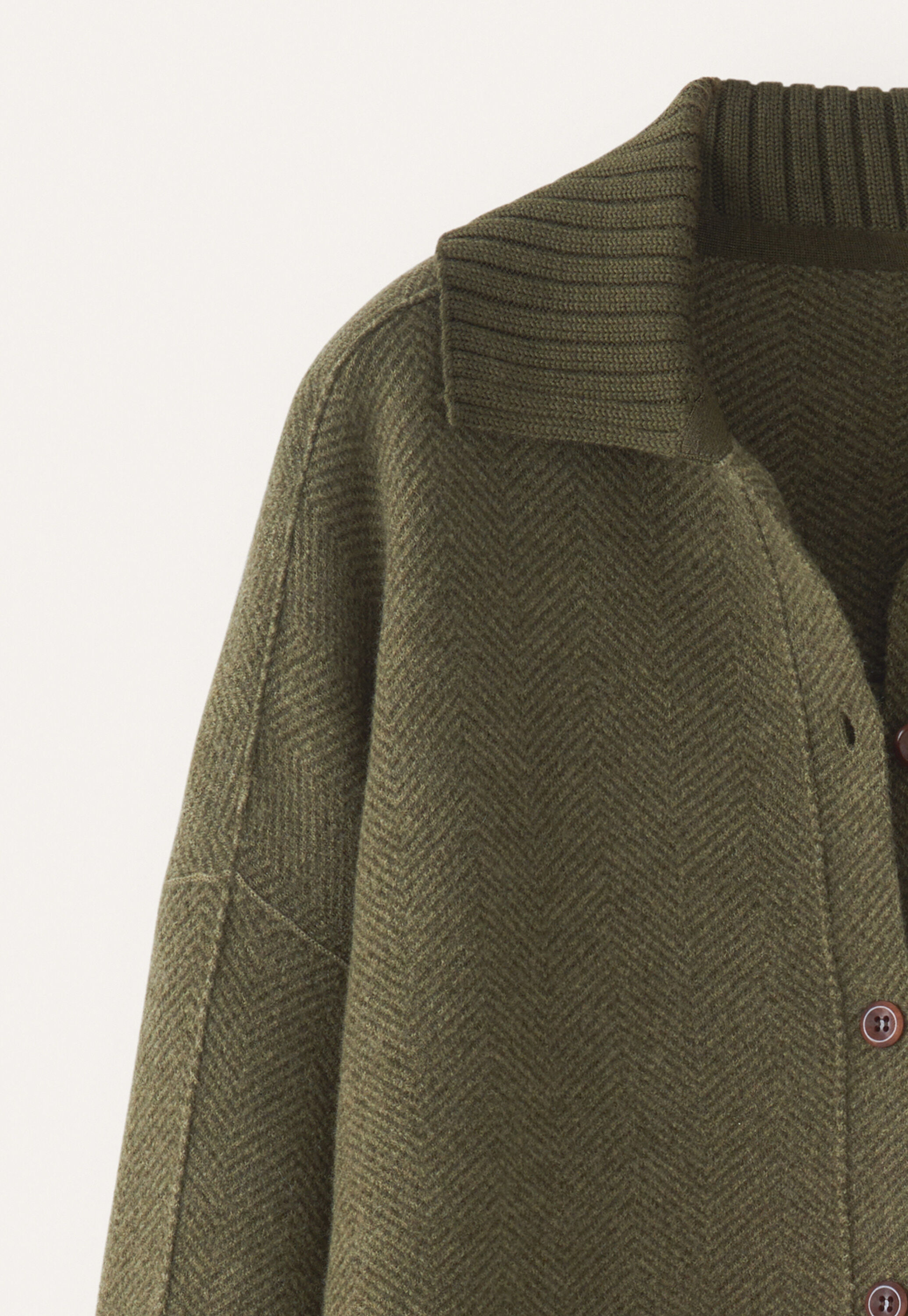 Herringbone coatigan, Khaki, large
