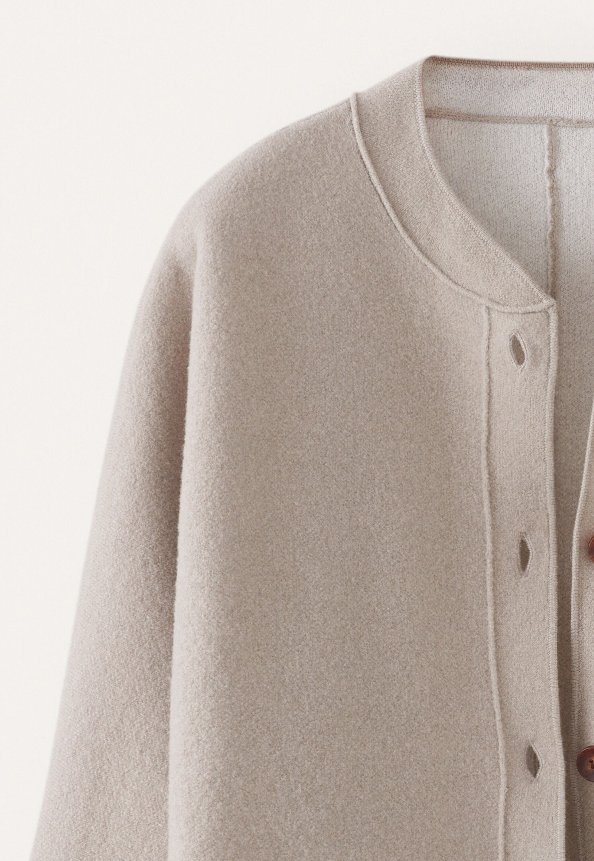 Plaited boiled jacket, Pale stone, large