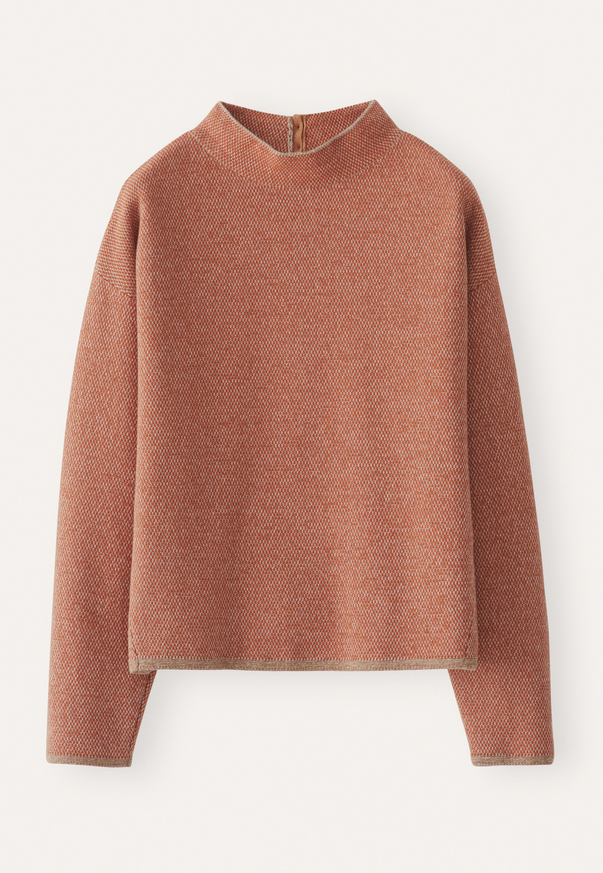 Inlay-stitch sweater, Copper fawn, large