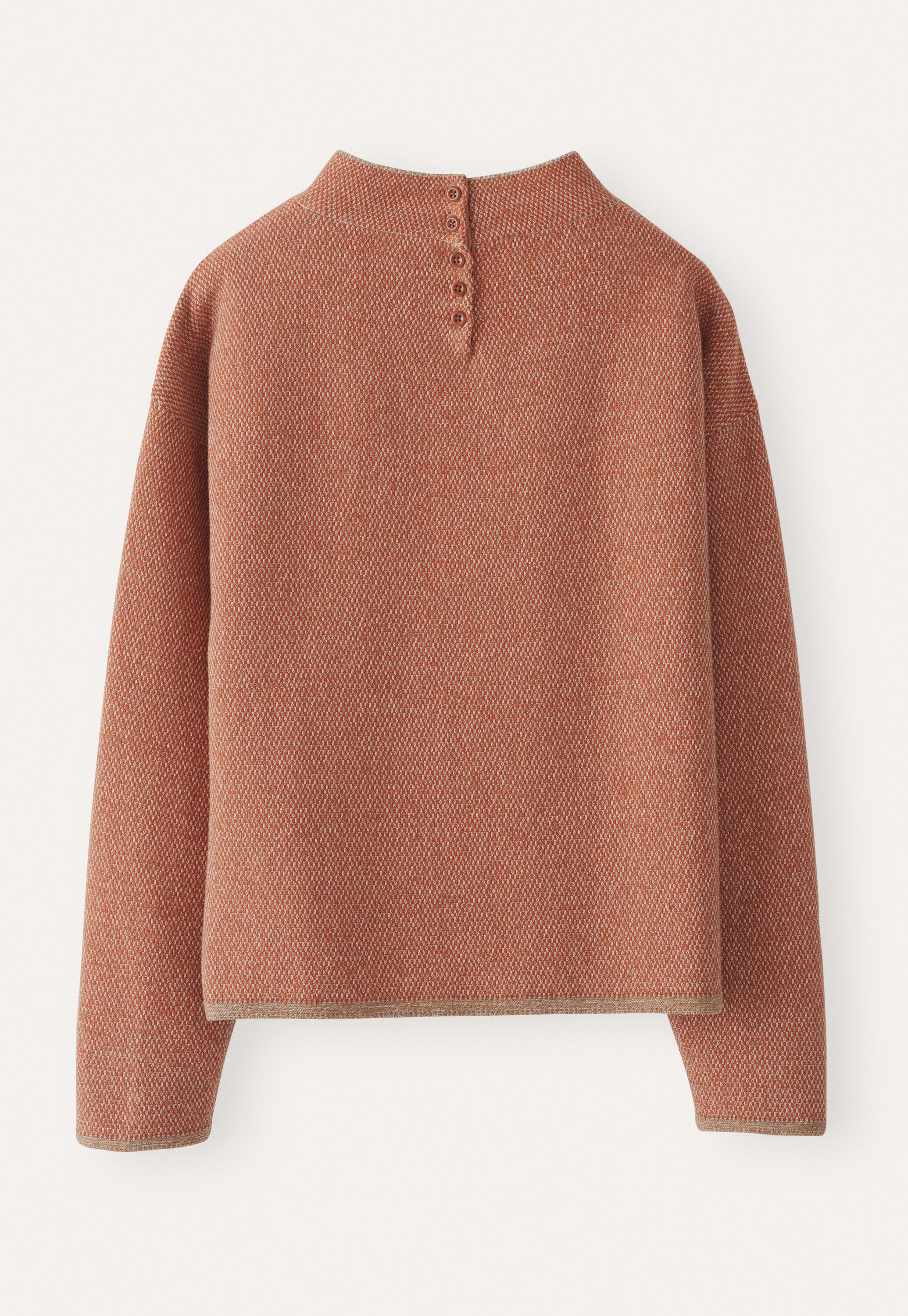 Inlay-stitch sweater, Copper fawn, large