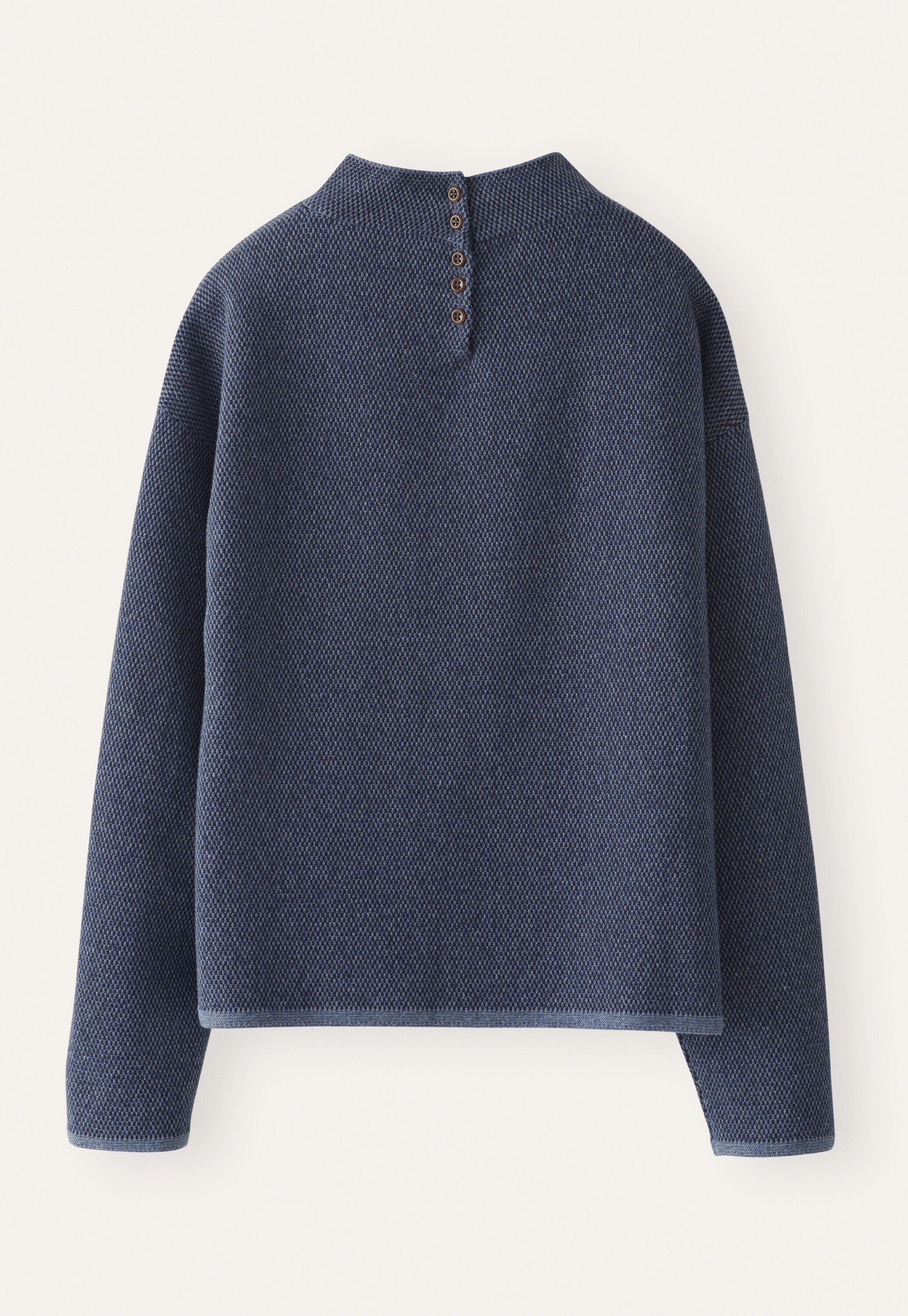 Inlay-stitch sweater, Dark blue, large