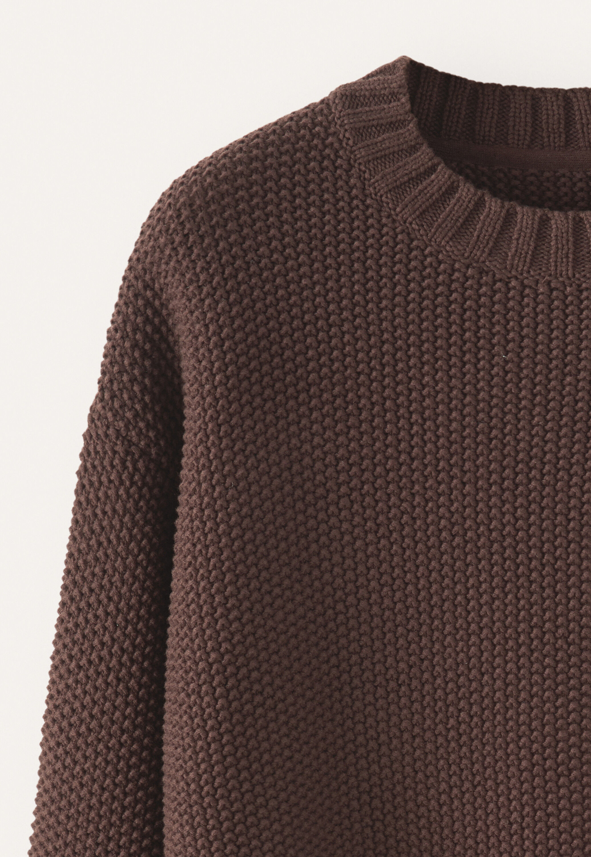 Moss-stitch sweater, Claret, large