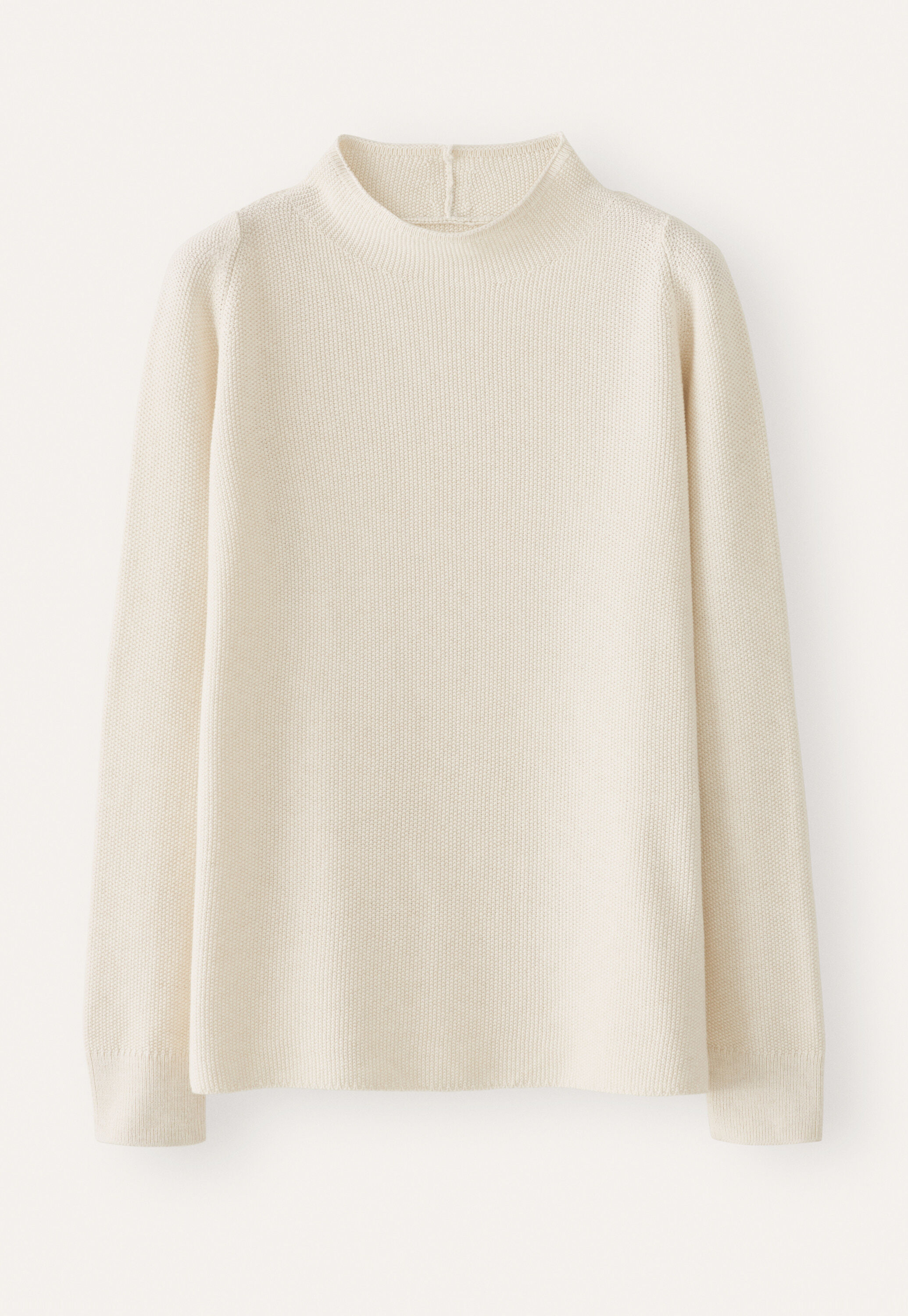 Funnel-neck sweater, Cream, large