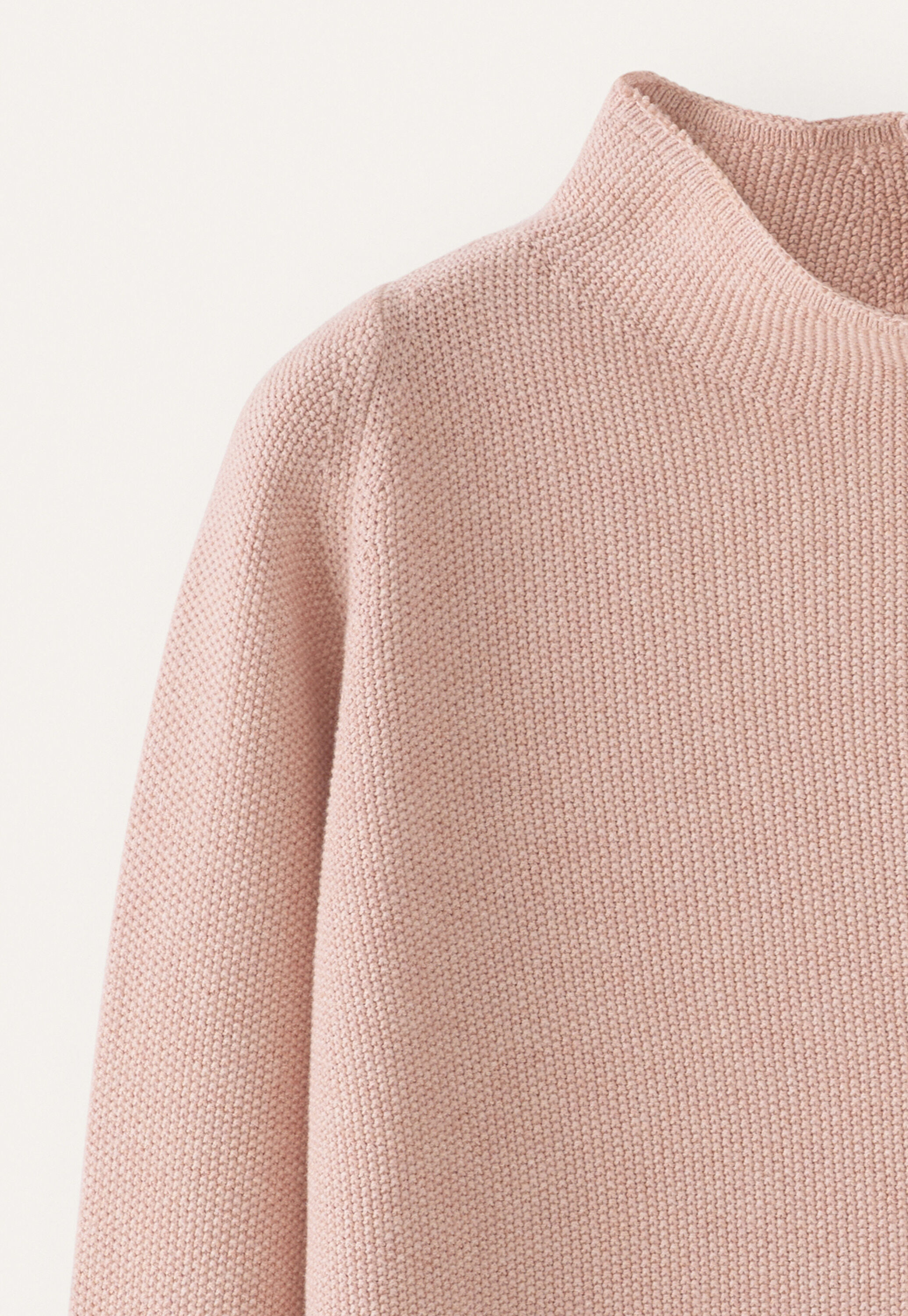 Funnel-neck sweater, Shell rose, large