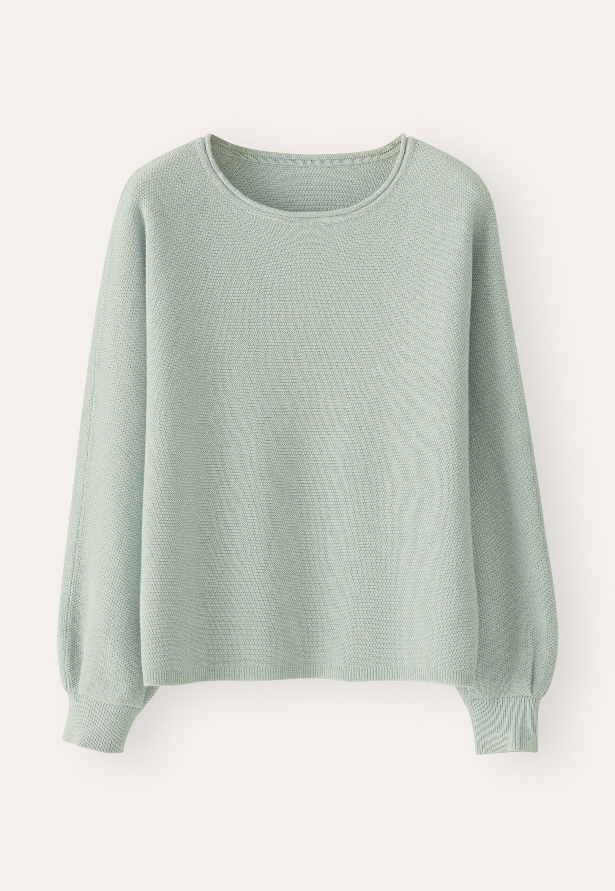 Moss-stitch sweater, Washed aqua, large
