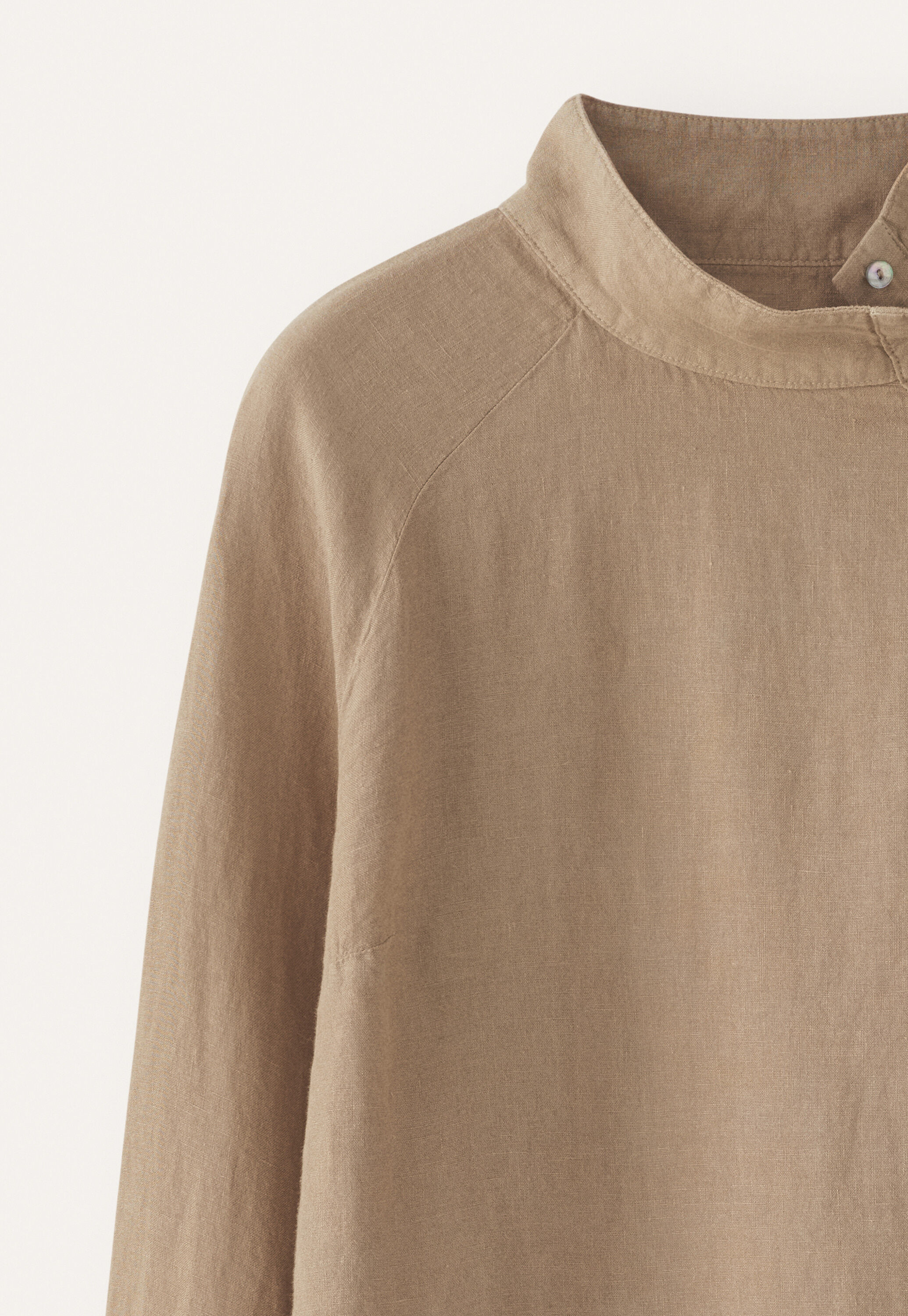 Funnel neck blouse, Soft brown, large