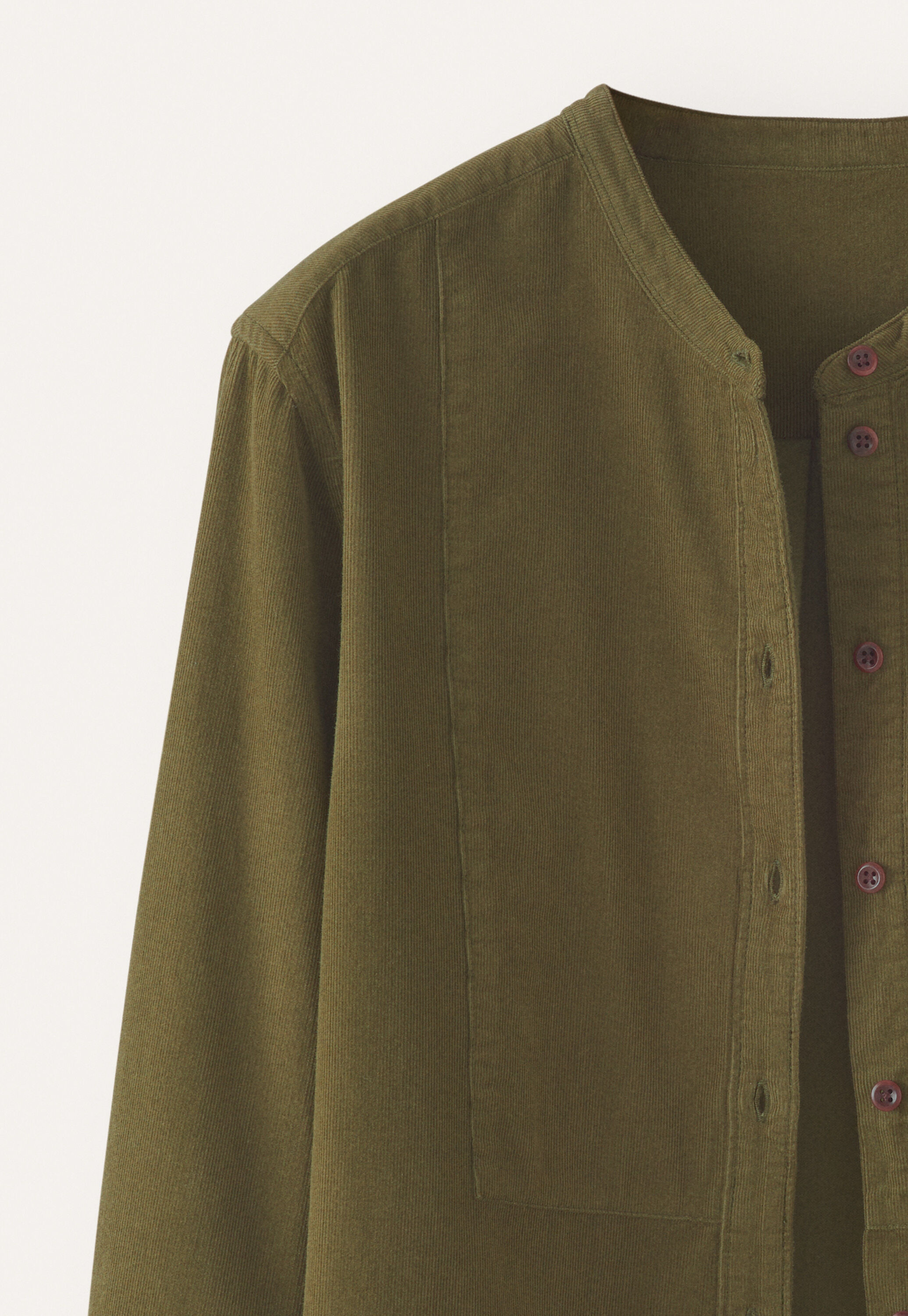 Fine-wale cord shirt