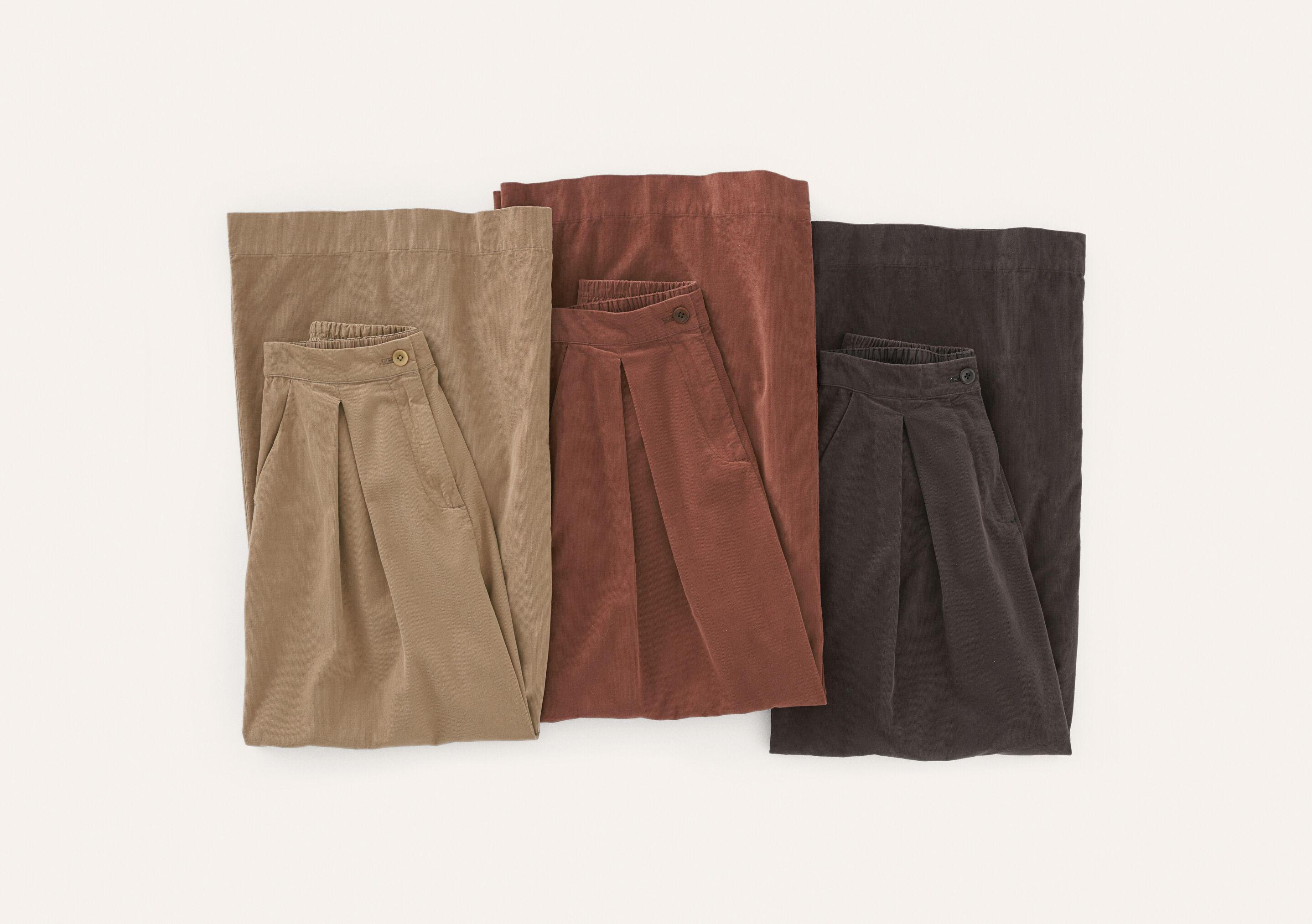 Fine cord wide-leg trousers