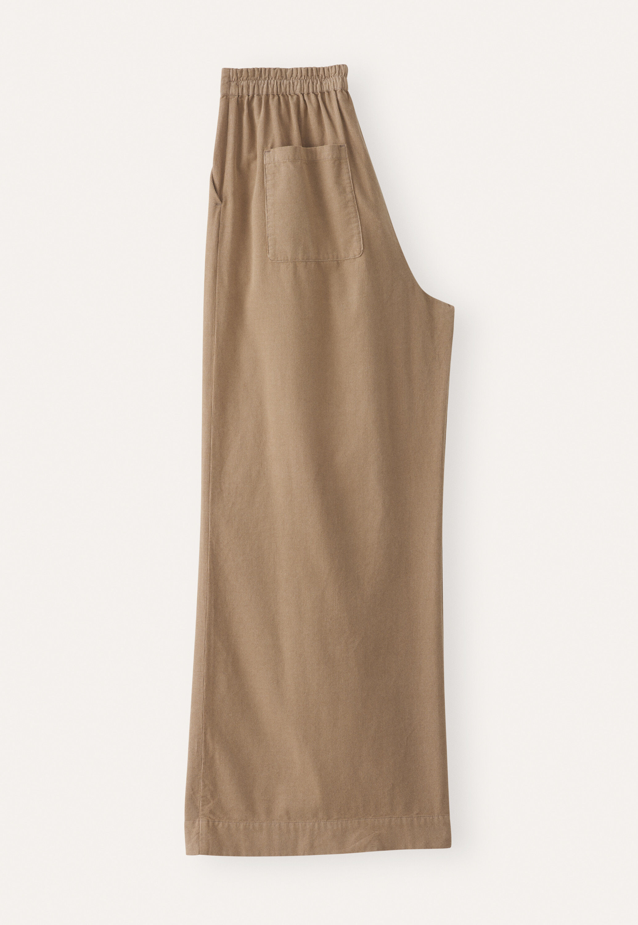 Fine cord wide-leg trousers, Soft brown, large