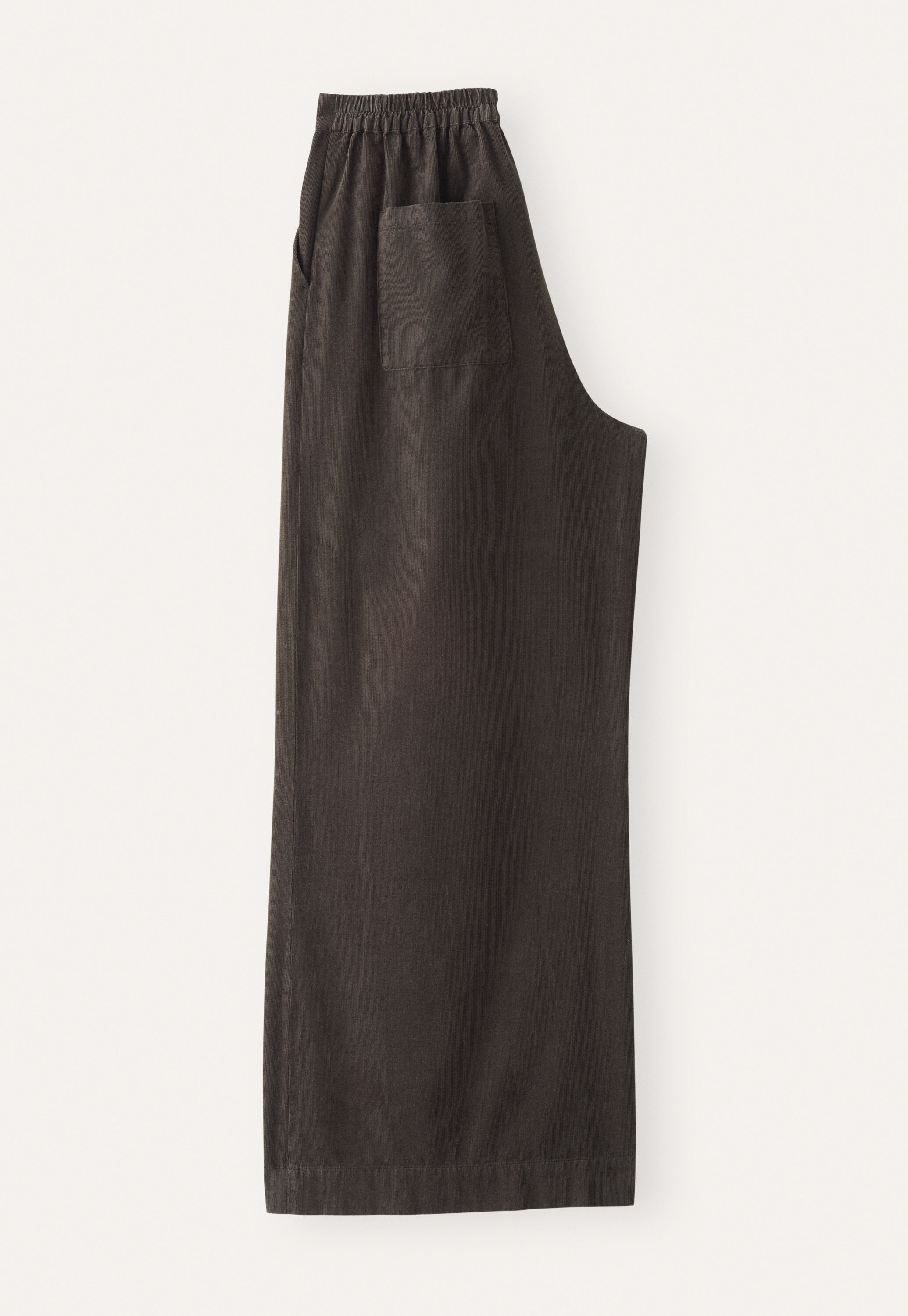 Fine cord wide-leg trousers, Espresso, large