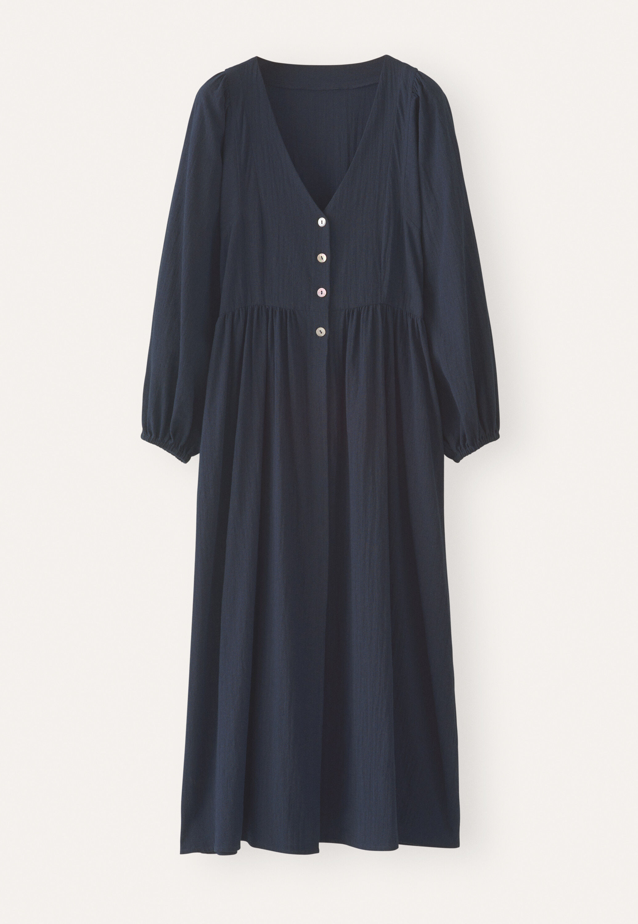 Gathered sleeve dress, Midnight, large