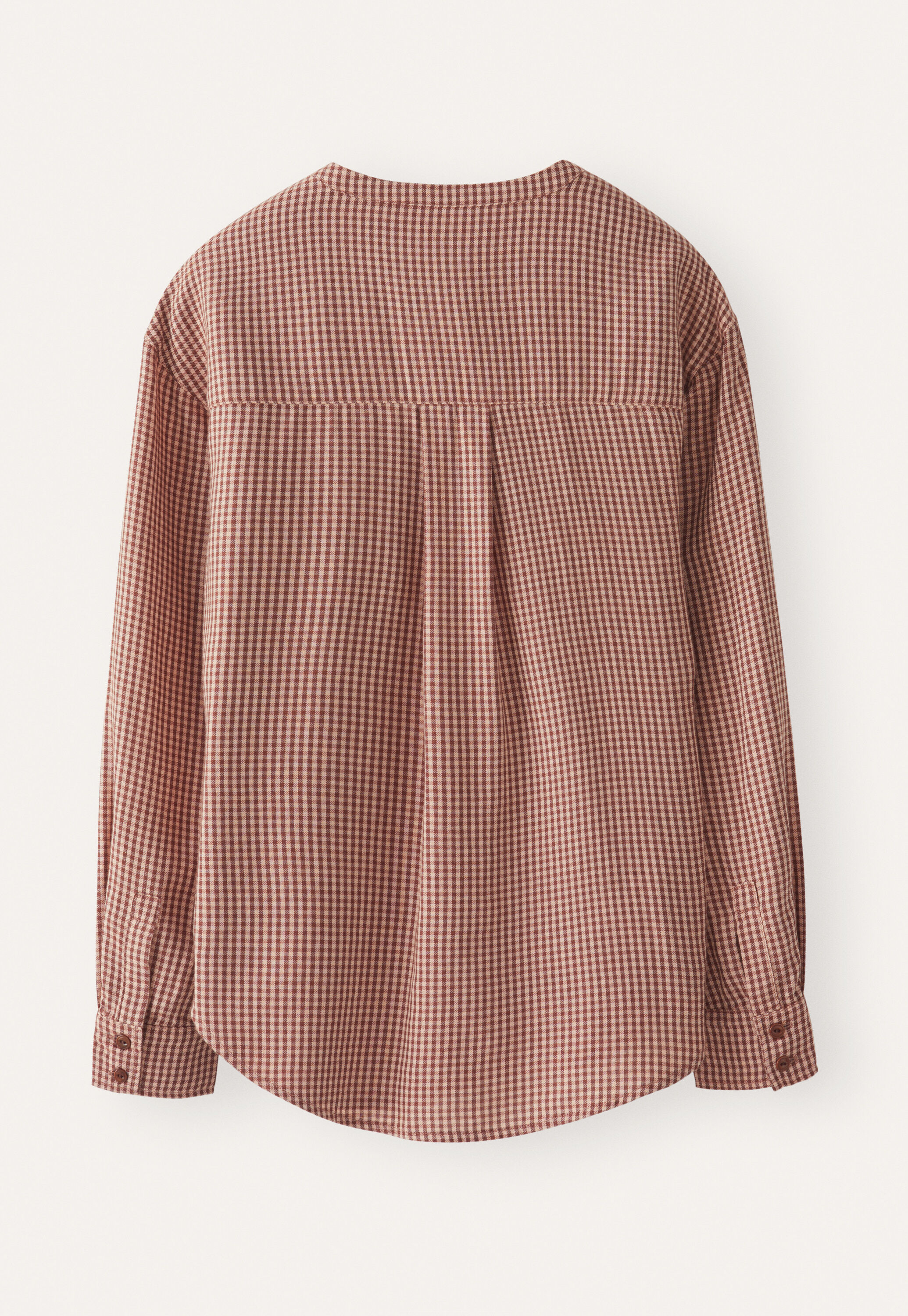Gingham blouse, Maroon cherry, large