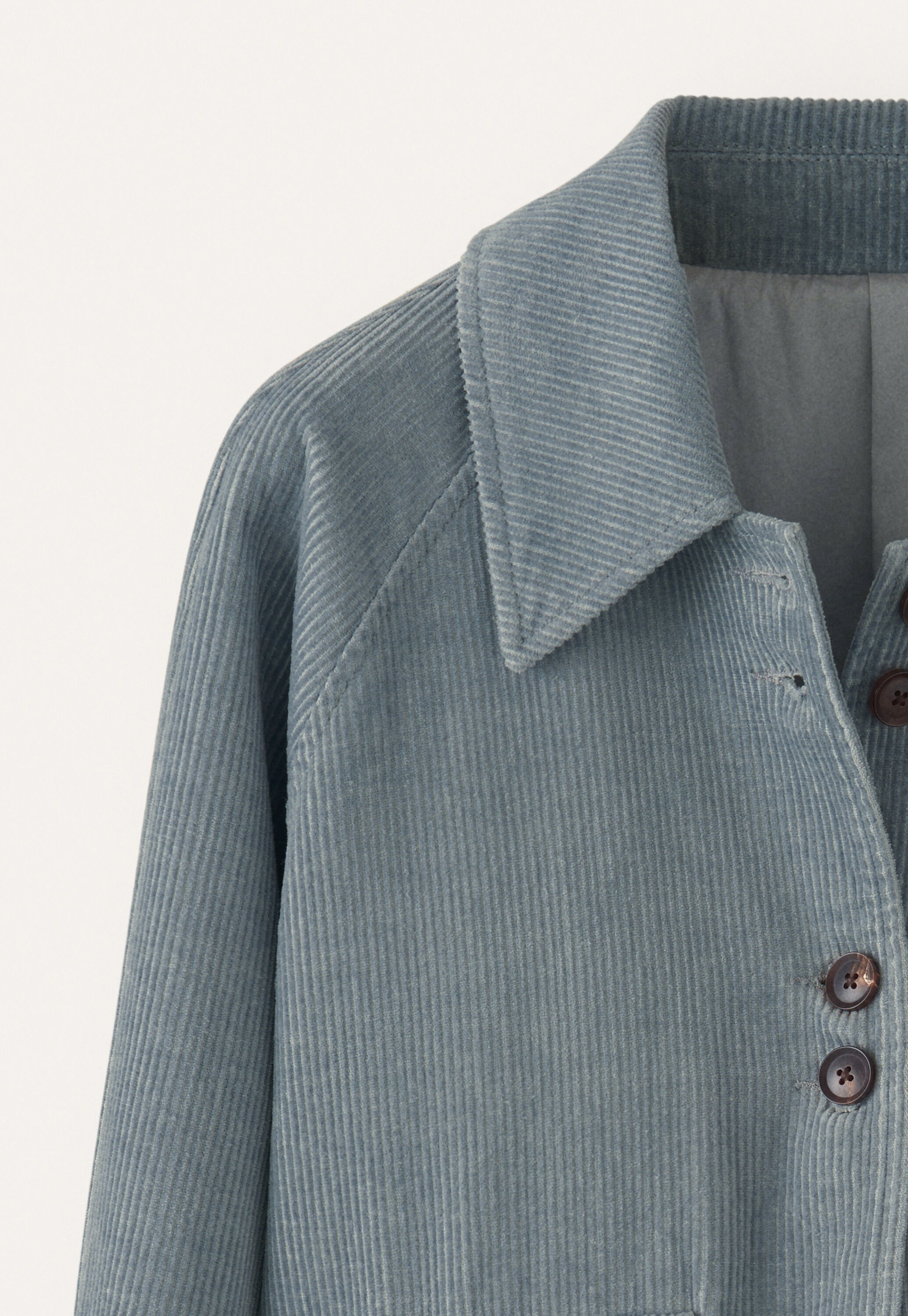 Cropped cord jacket, Duck-egg blue, large
