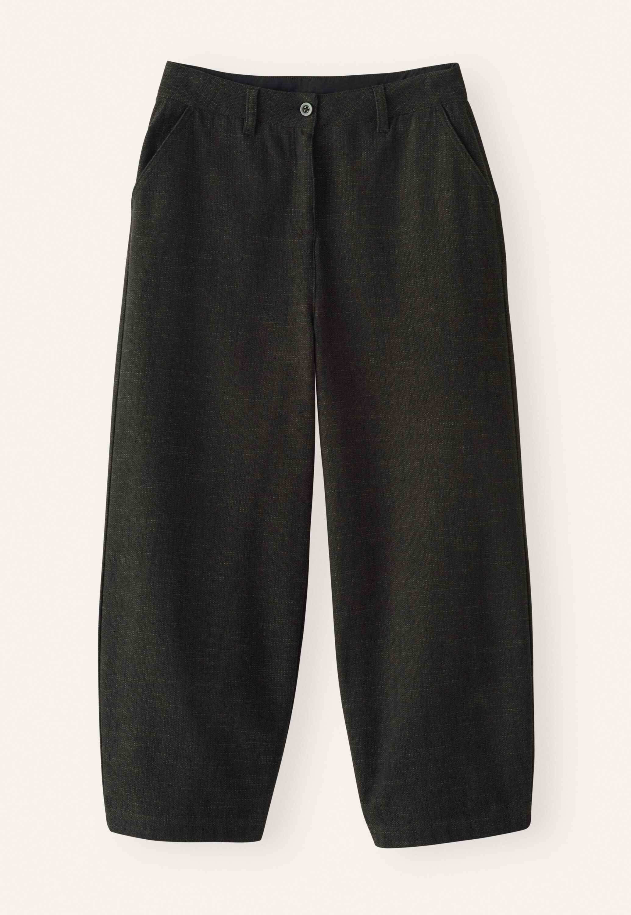 Barrel leg trousers