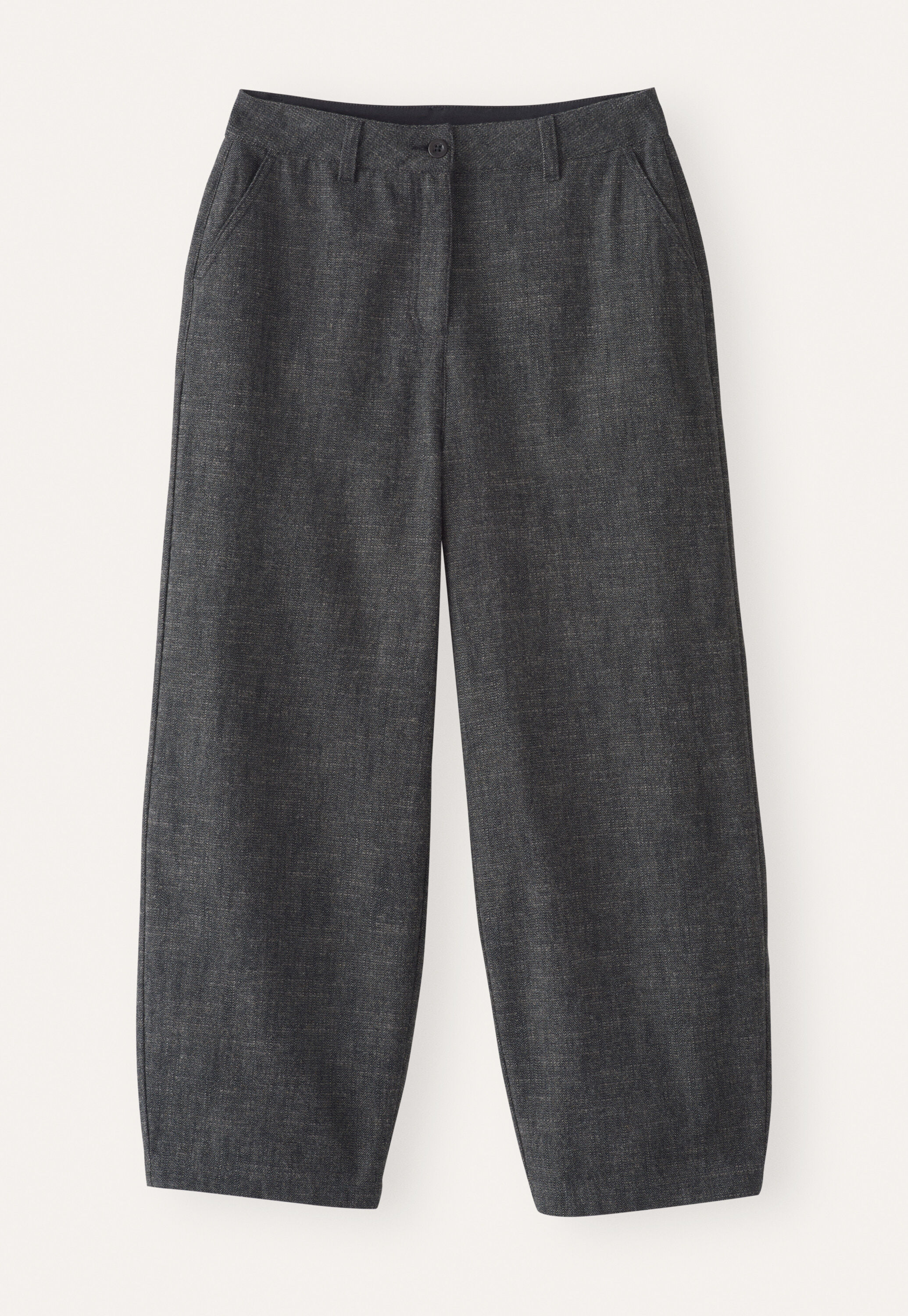 Barrel leg trousers