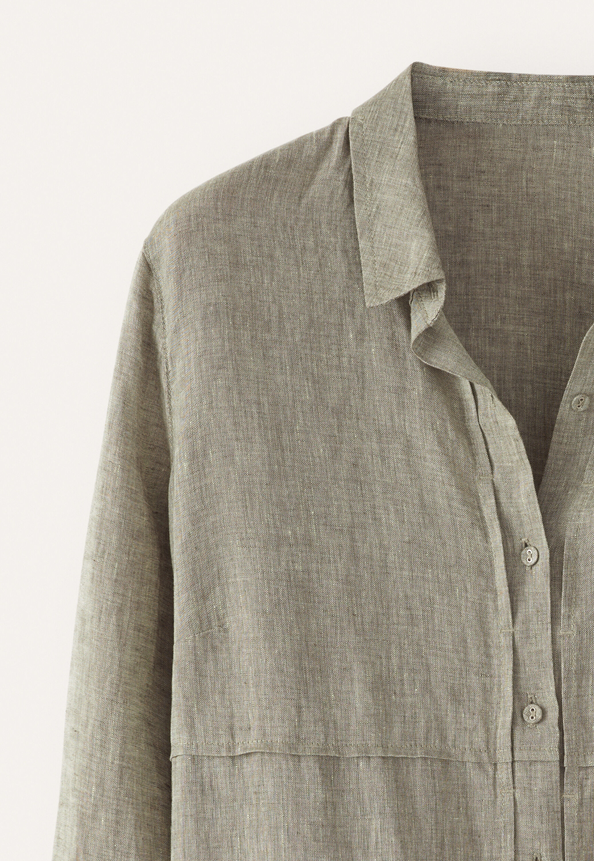 Longline shirt, Soft khaki, large