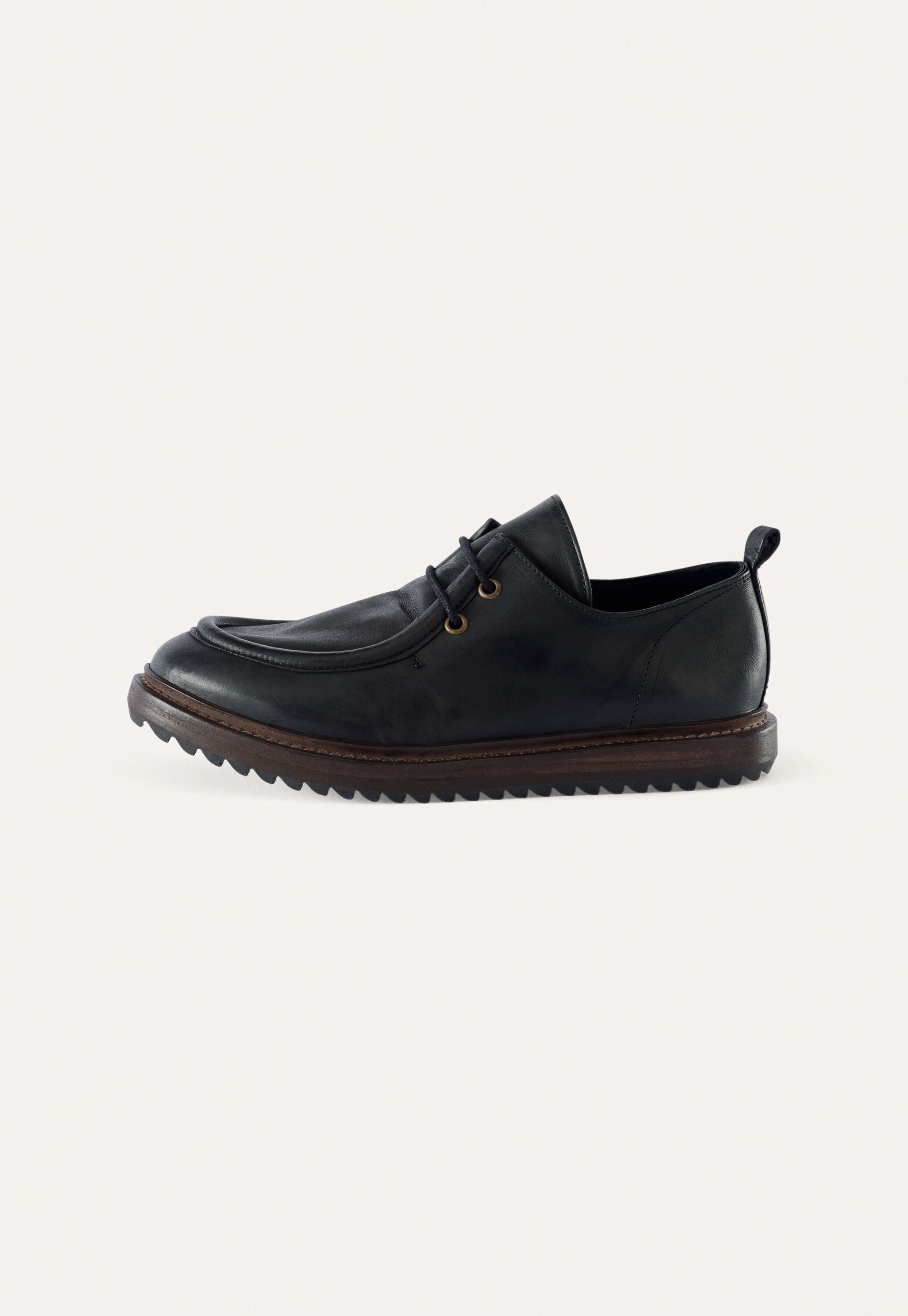 Lace-up loafers, Black, large