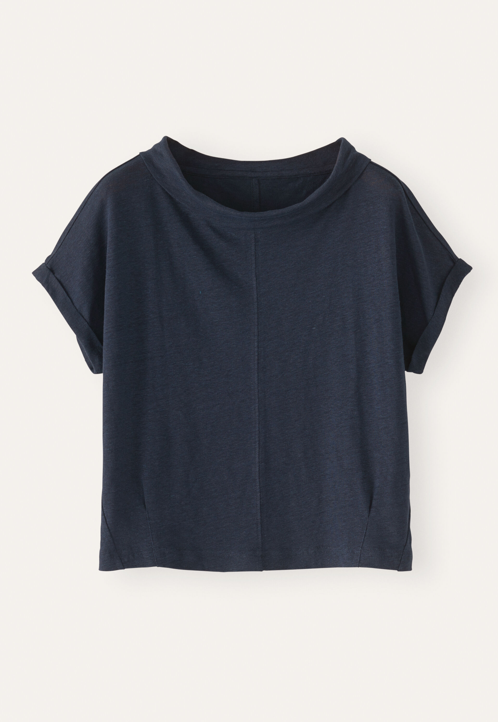 Turned-over neck top