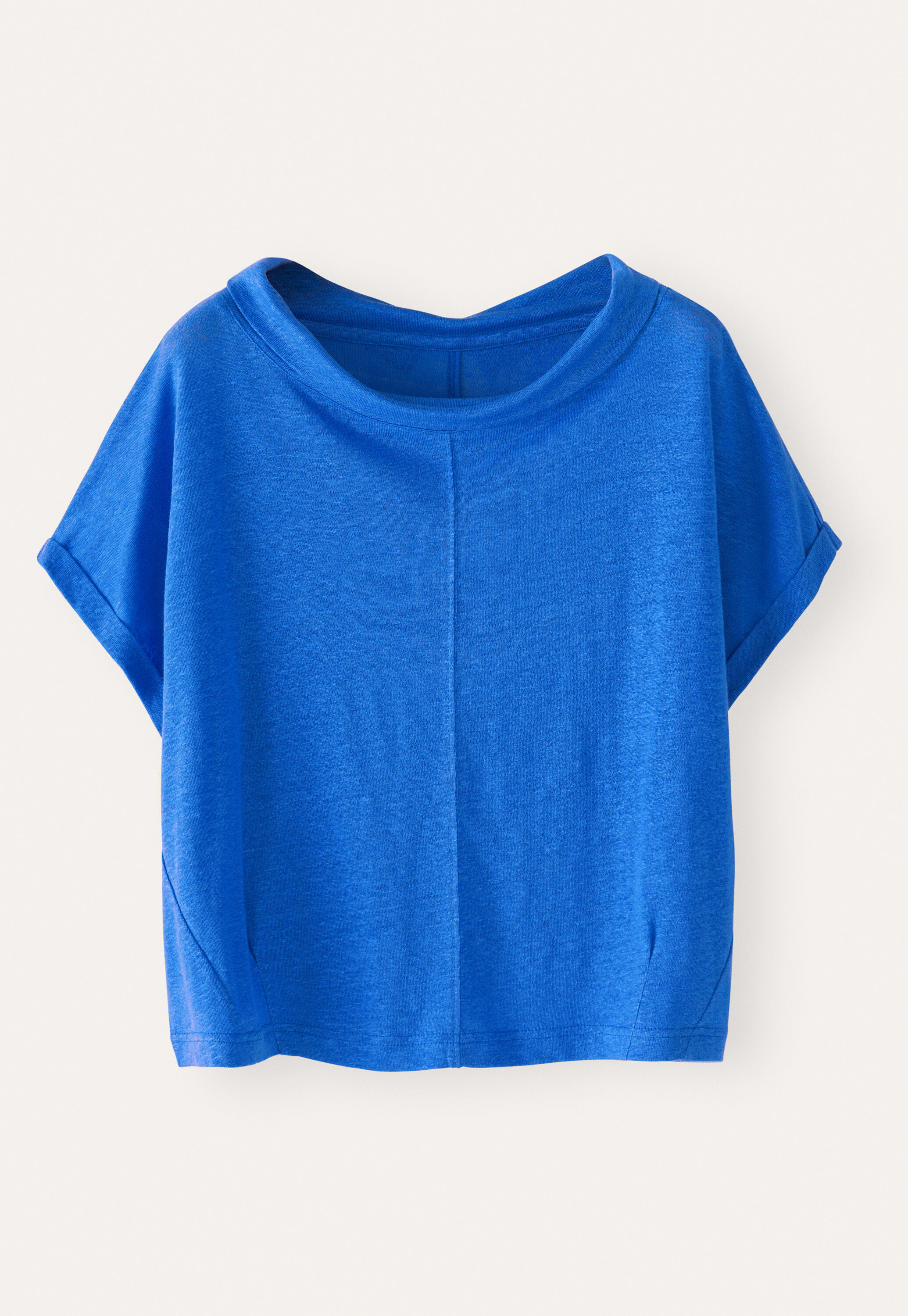 Turned-over neck top