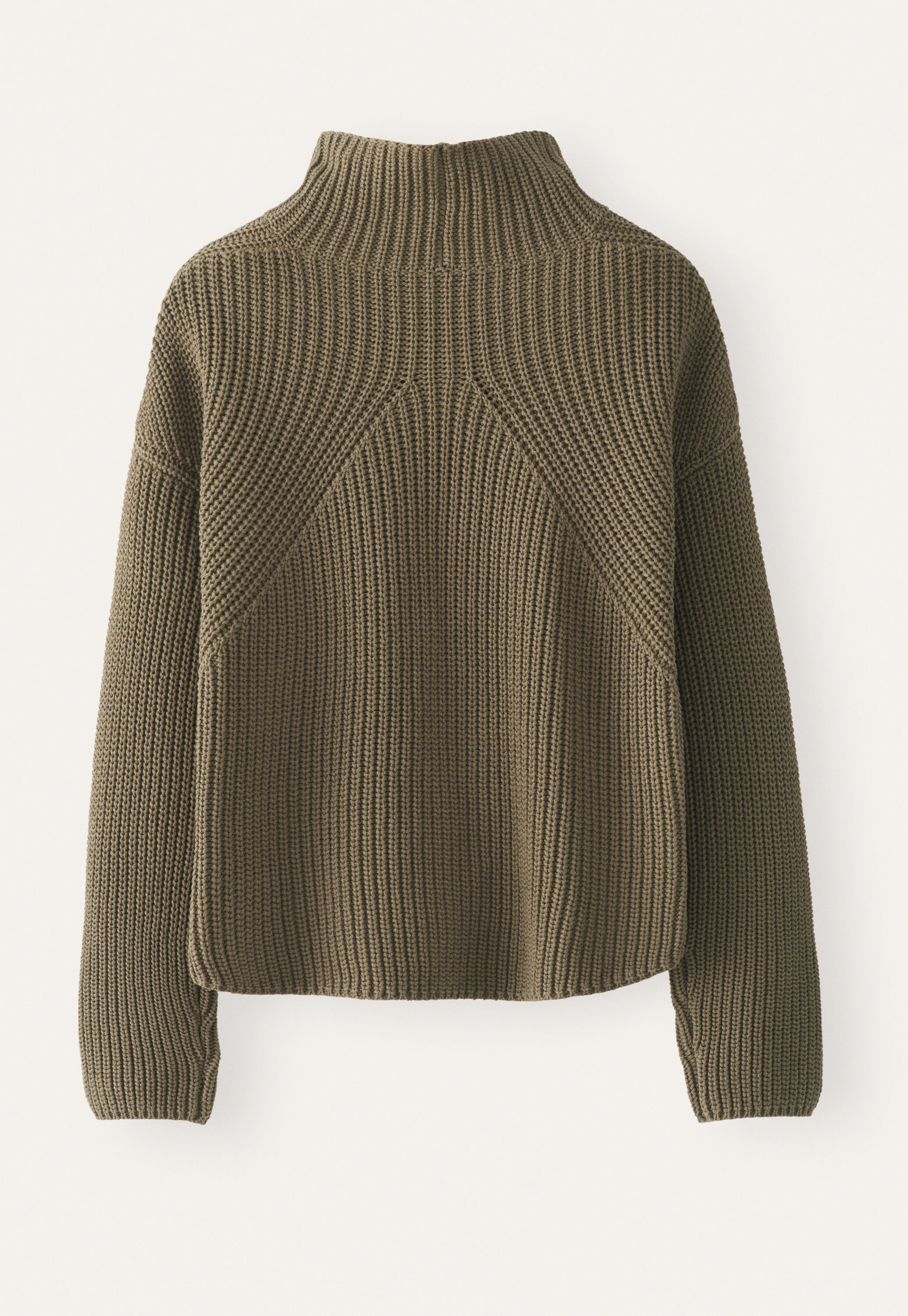Funnel-neck sweater, Khaki, large