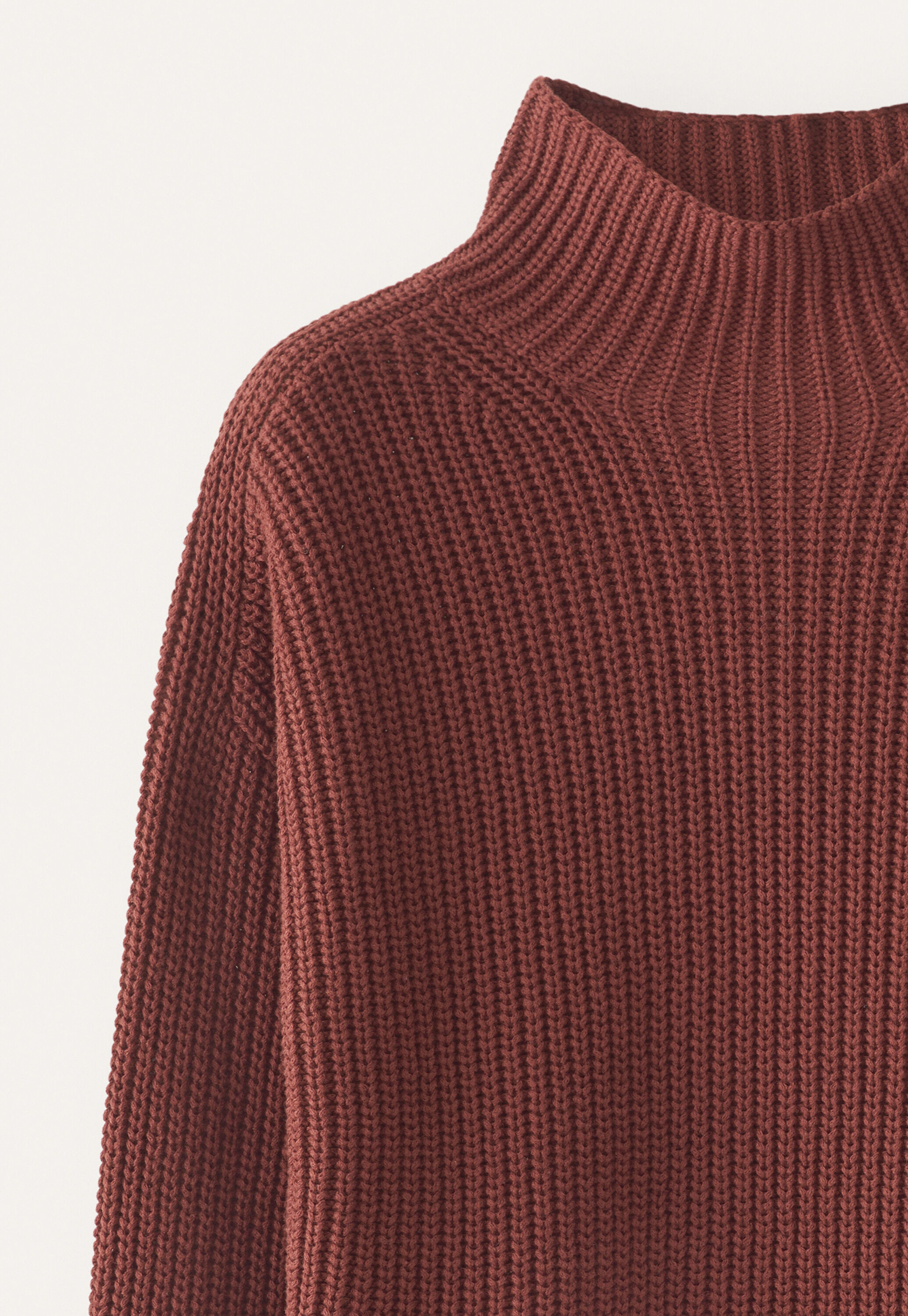Funnel-neck sweater, Plum, large