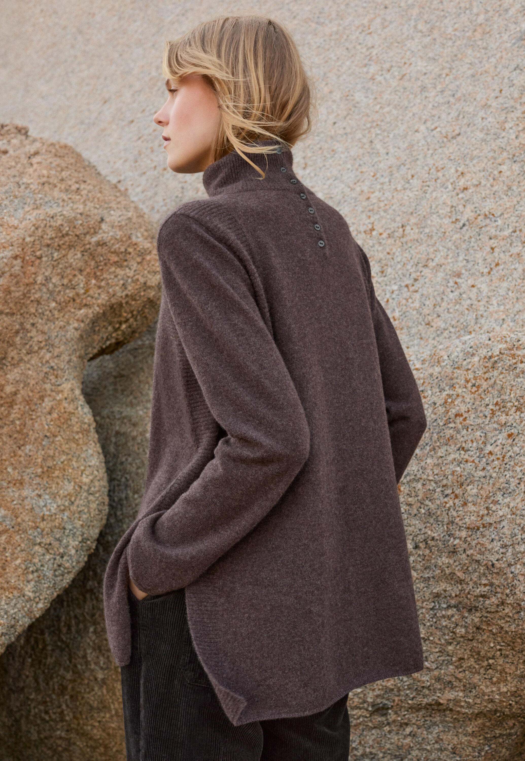 Funnel-neck sweater