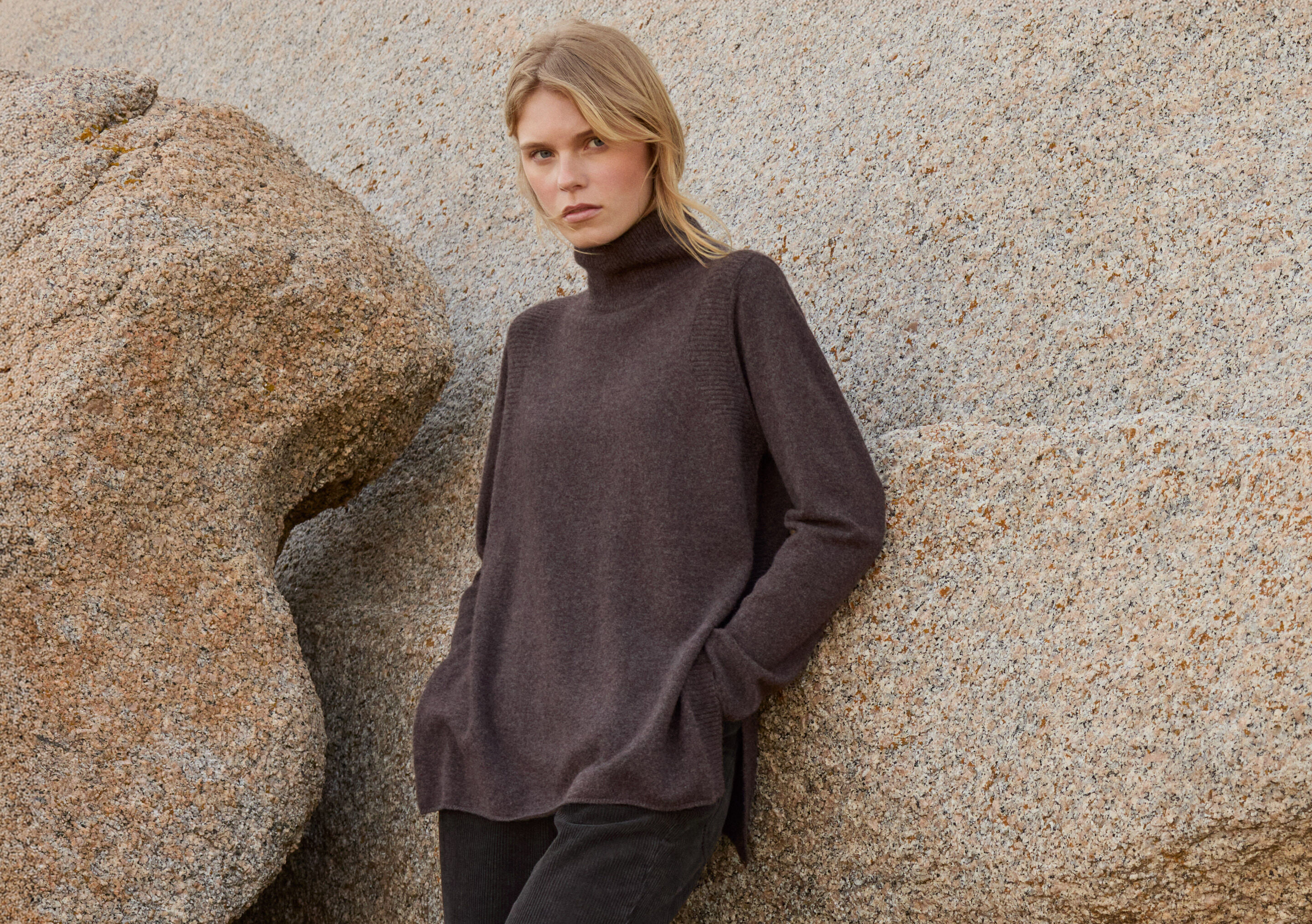 Garter-stitch sweater
