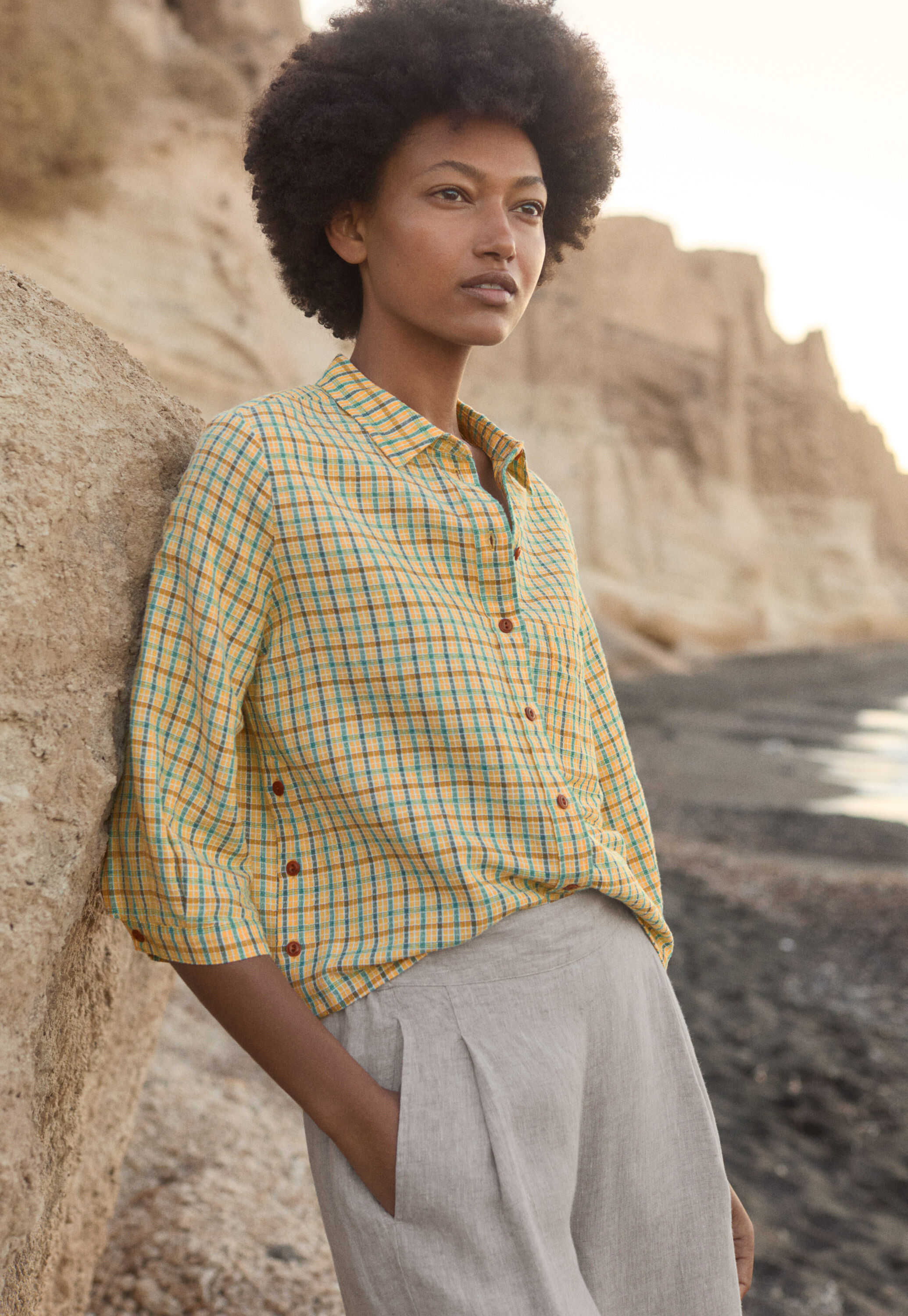 Garment-dyed overshirt