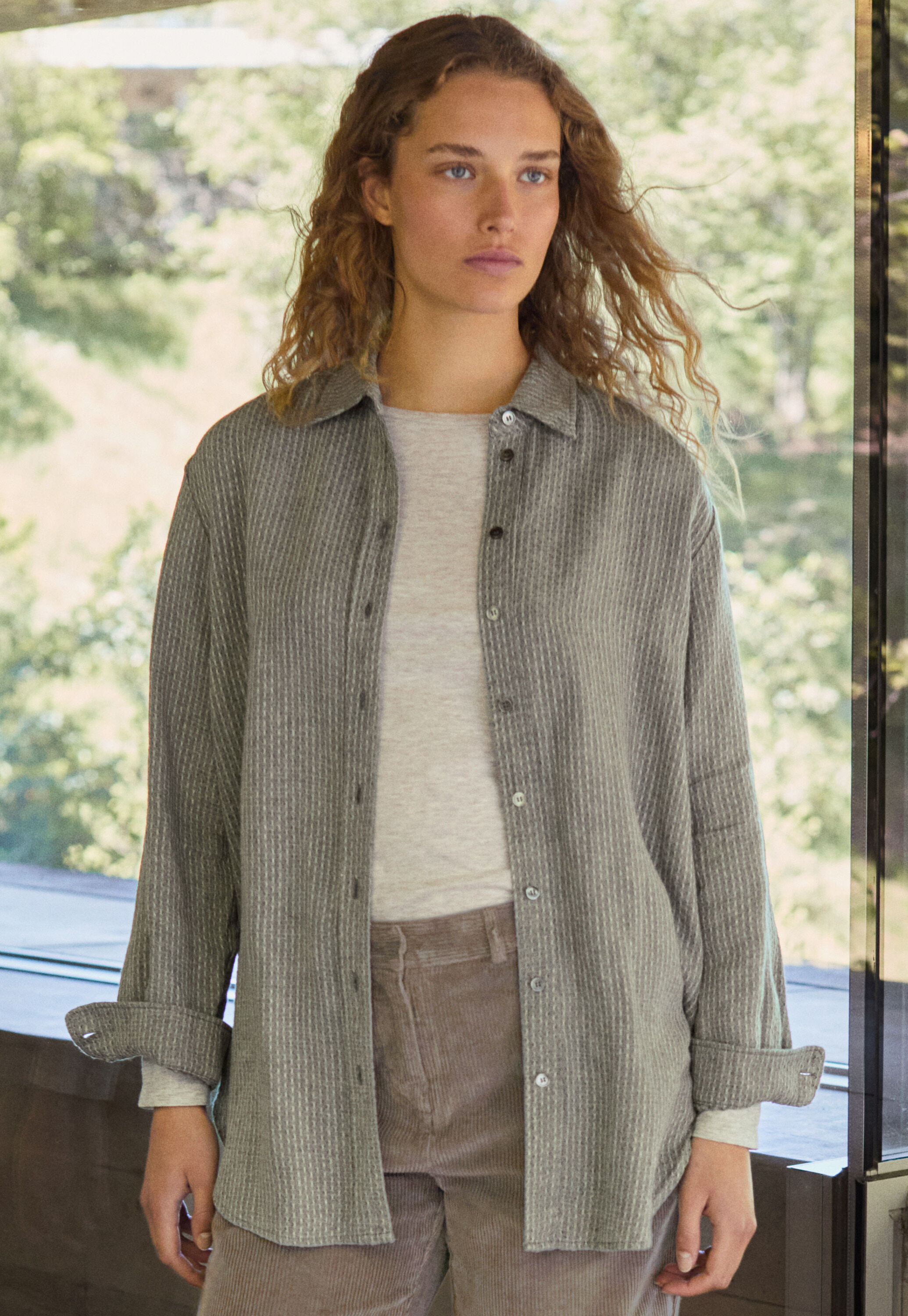 Garment-dyed overshirt