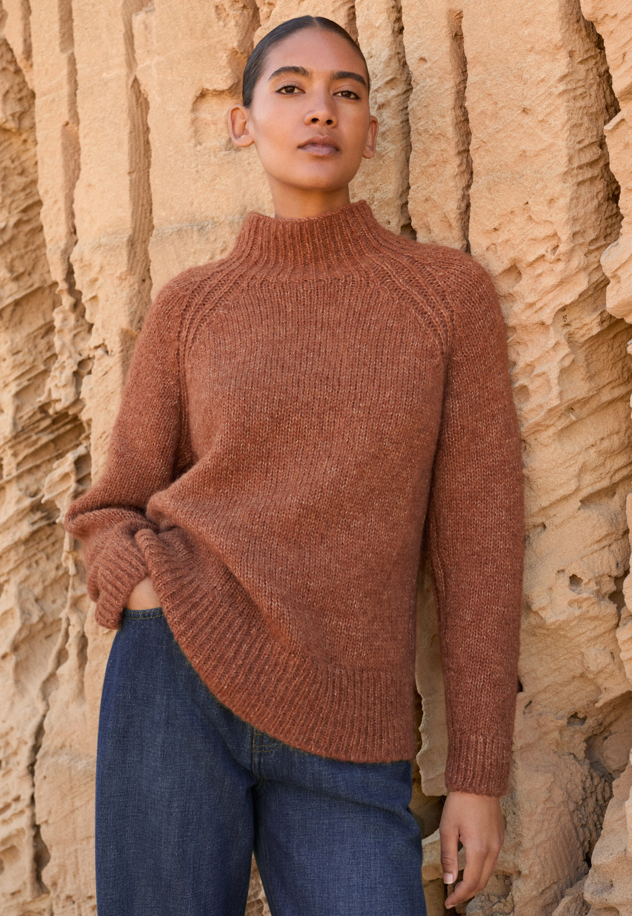Raglan-sleeve blouse
