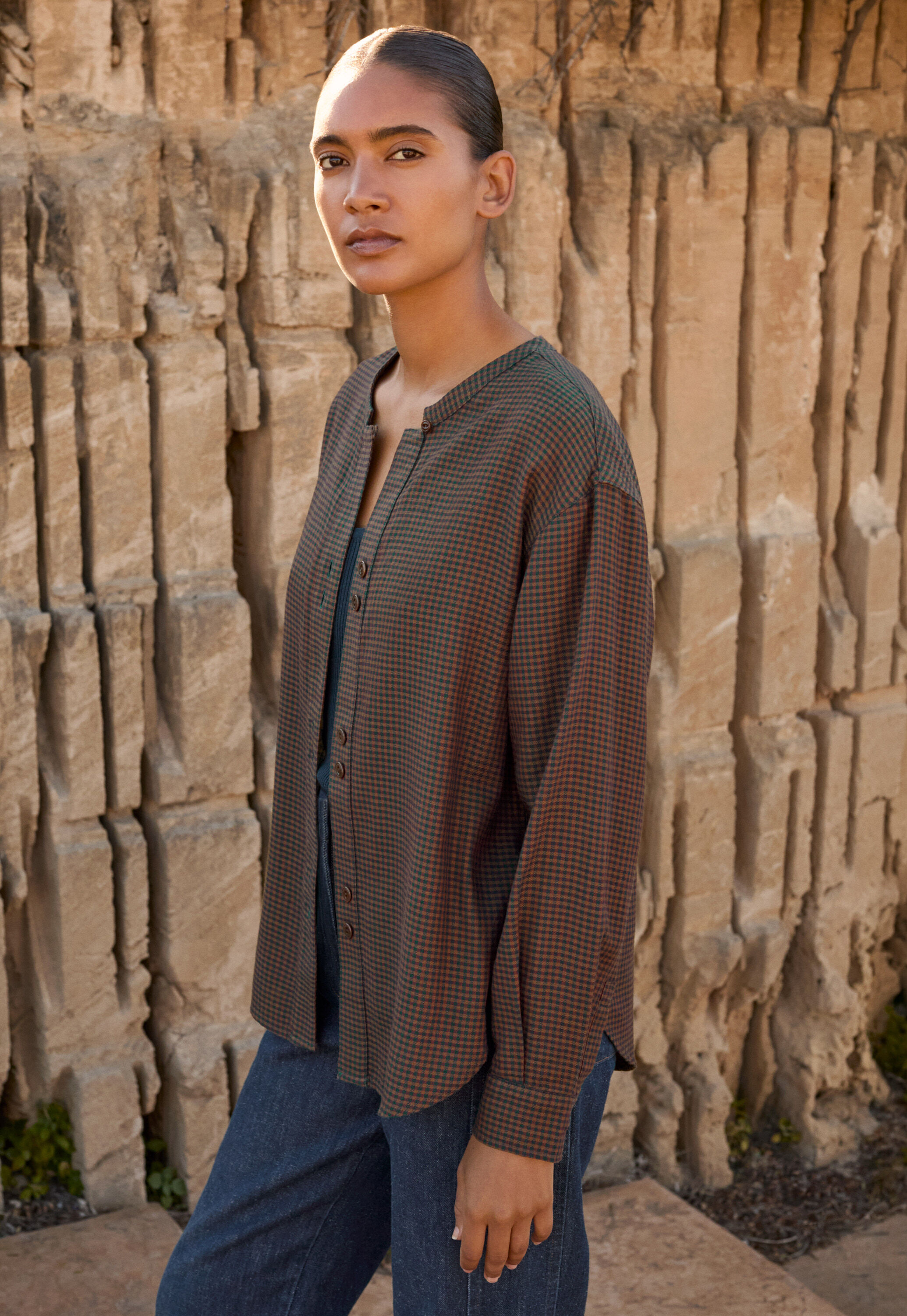 Raglan-sleeve blouse