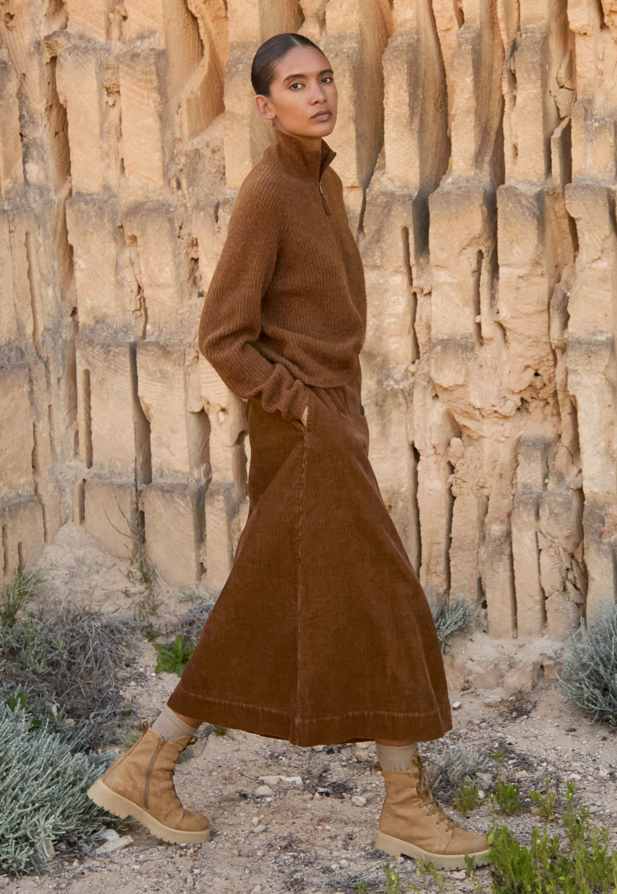 Wrap over skirt, Tobacco, large