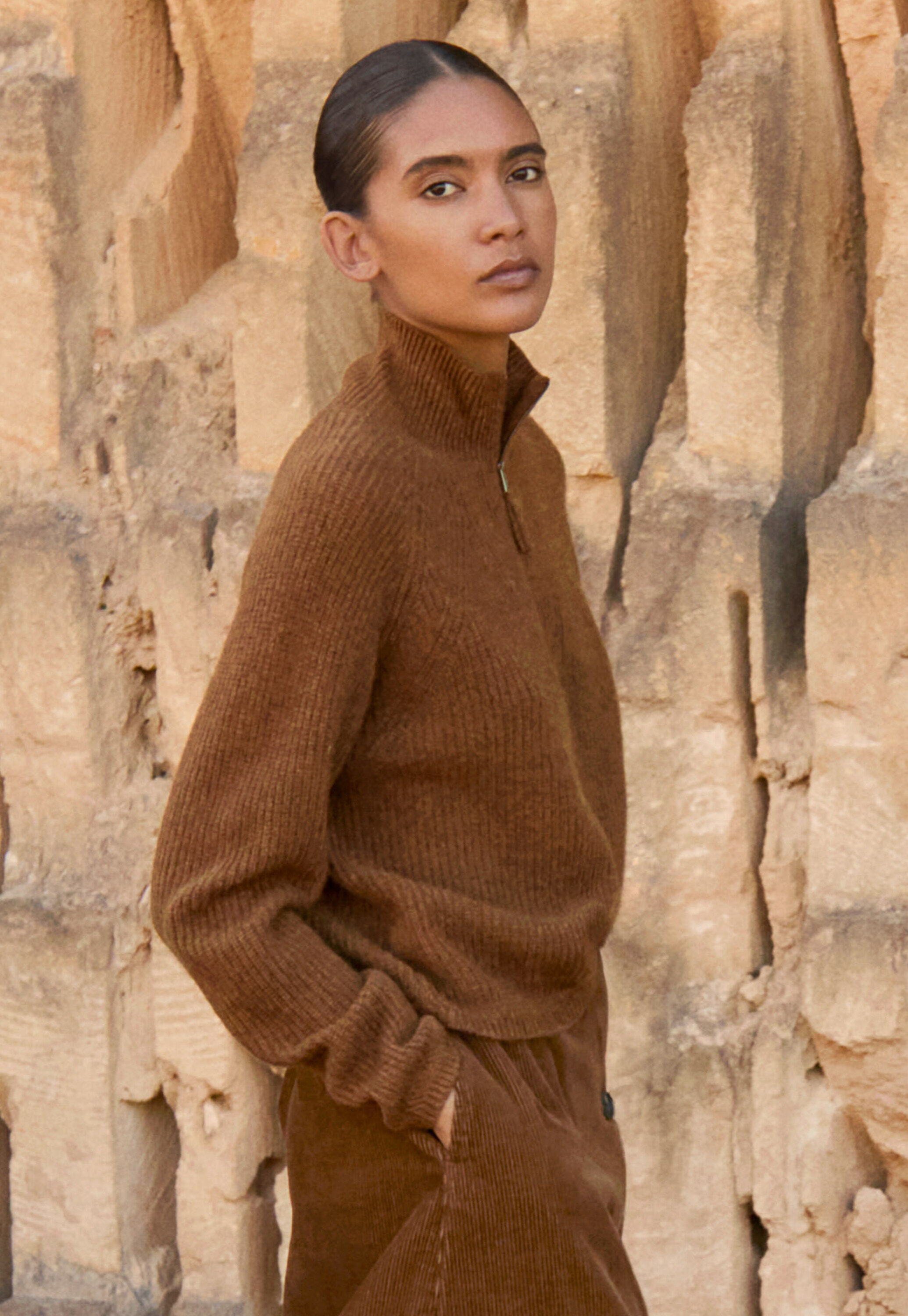 Zip-front sweater