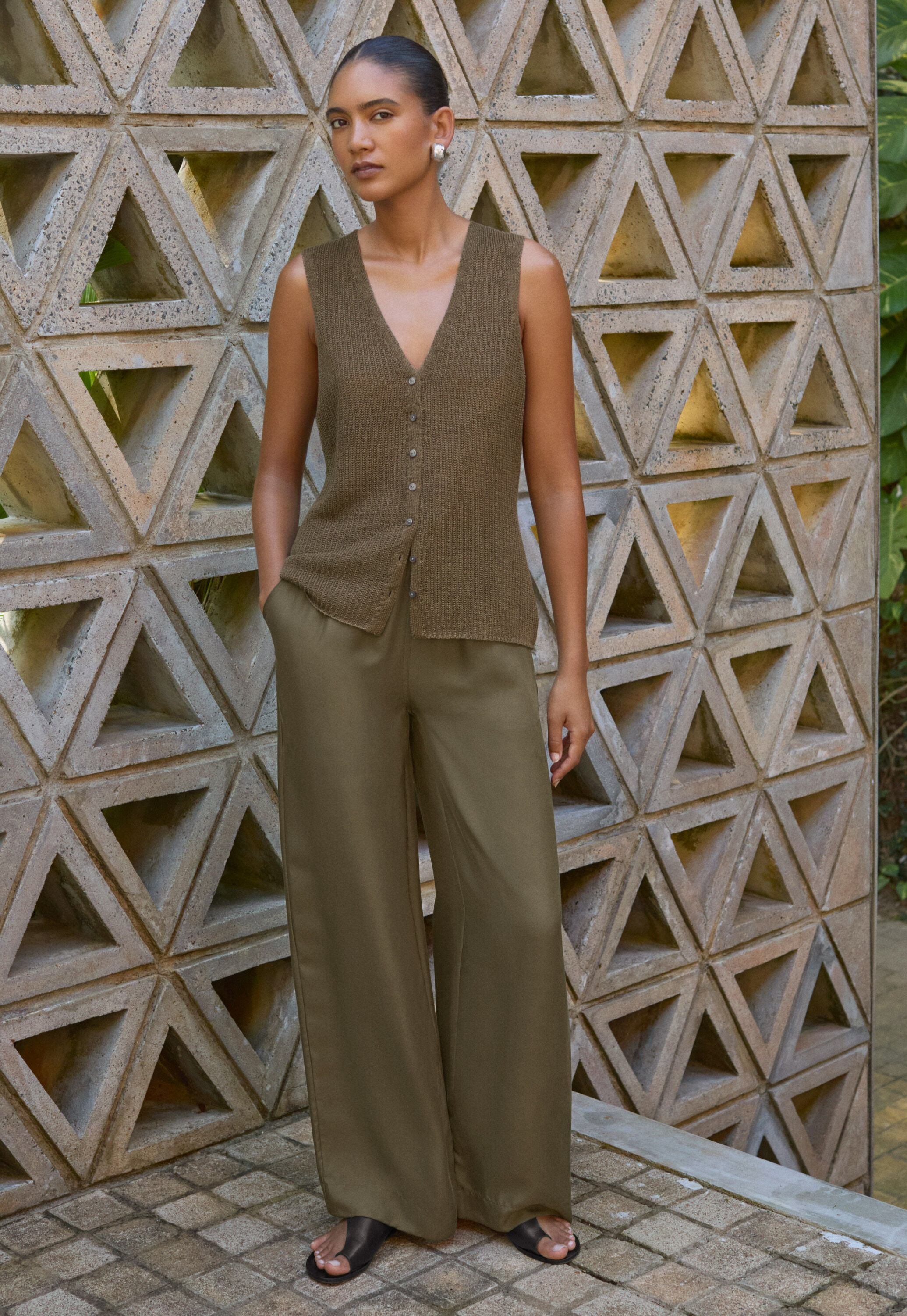 Pleat-front trousers