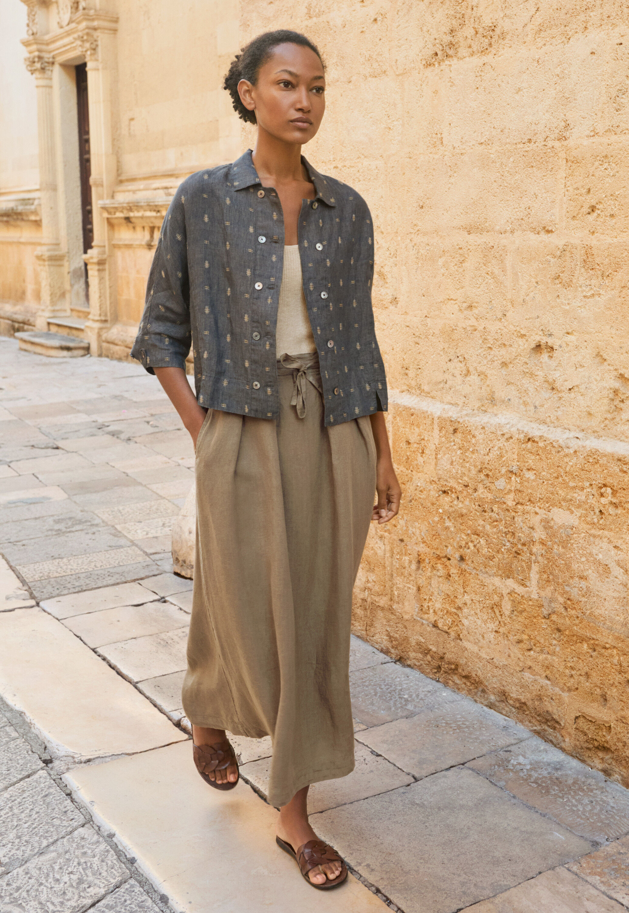 Garment-dyed overshirt