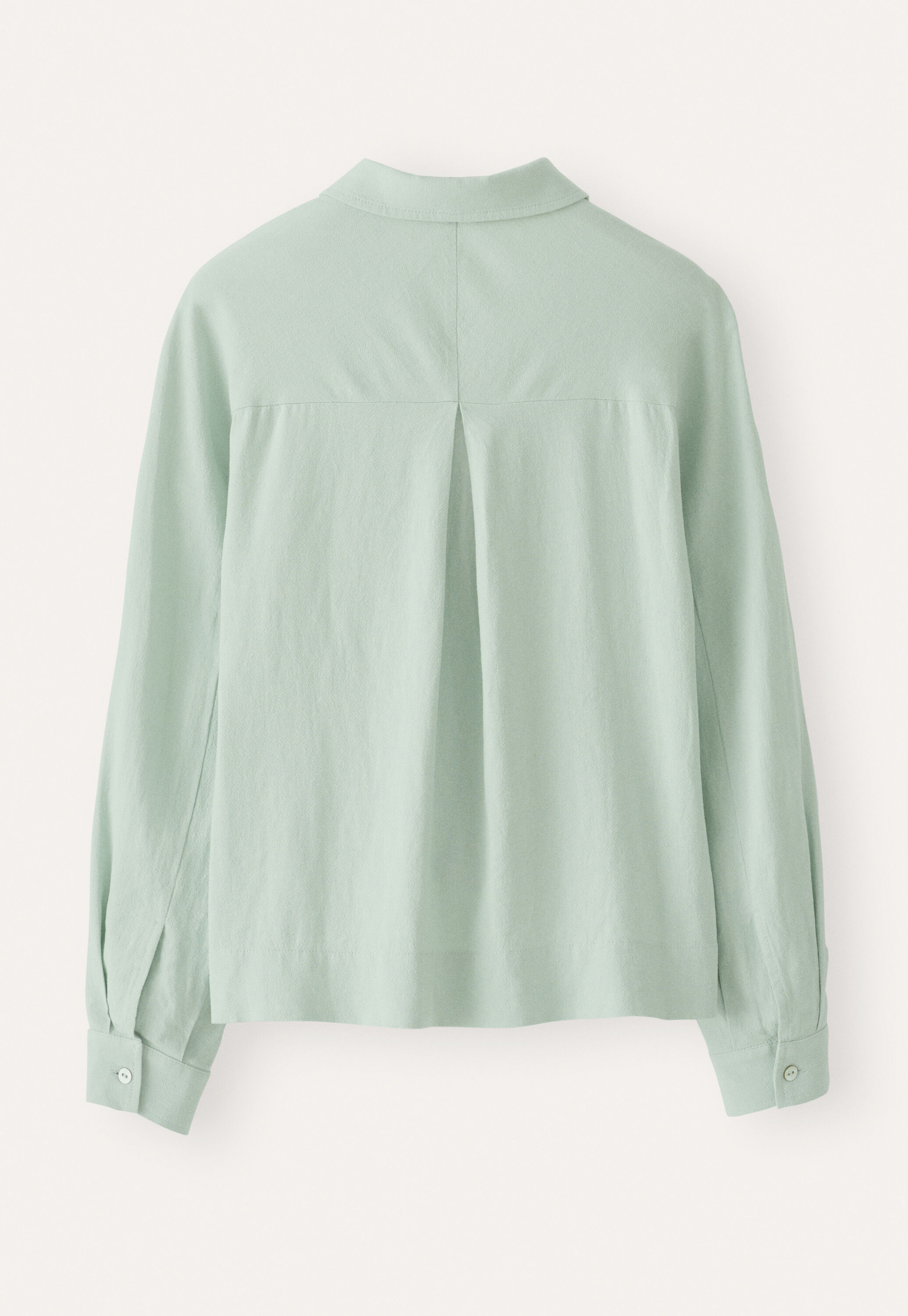 Curved-sleeve blouse, Aqua mint, large